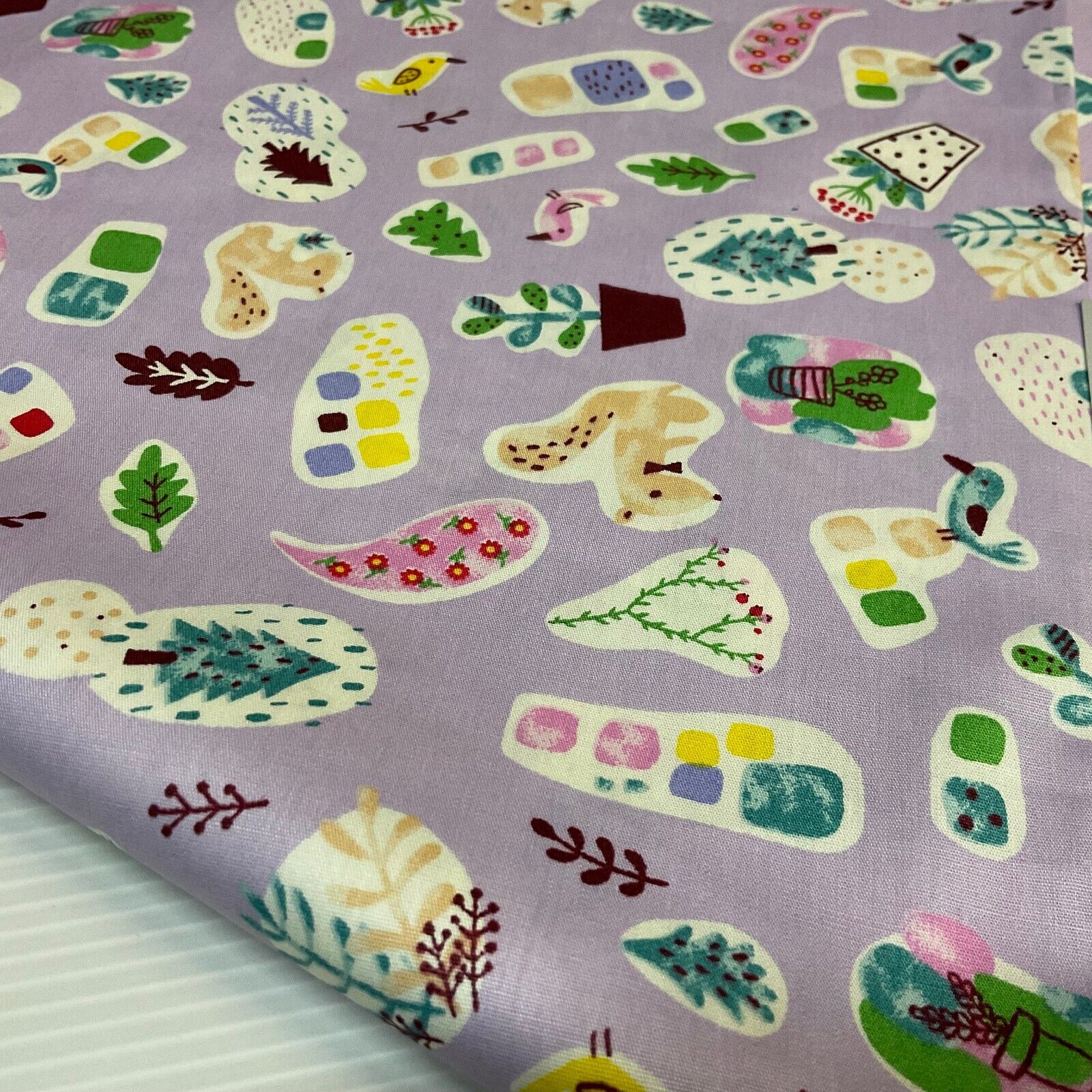 Novelty Flower Pot Wildlife Cotton Poplin dress Fabric sold by the meter M1924