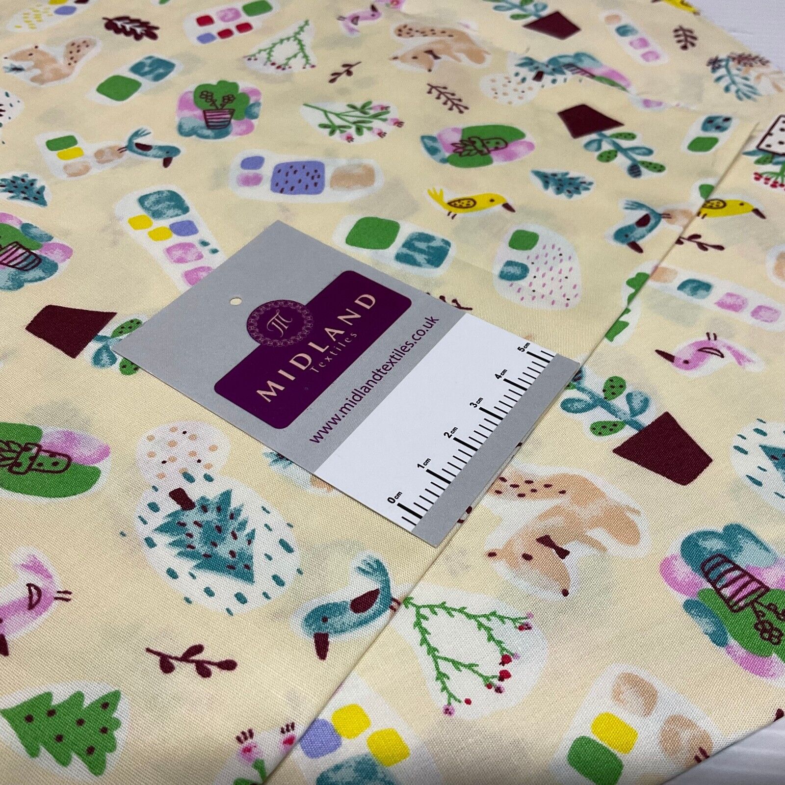 Novelty Flower Pot Wildlife Cotton Poplin dress Fabric sold by the meter M1924