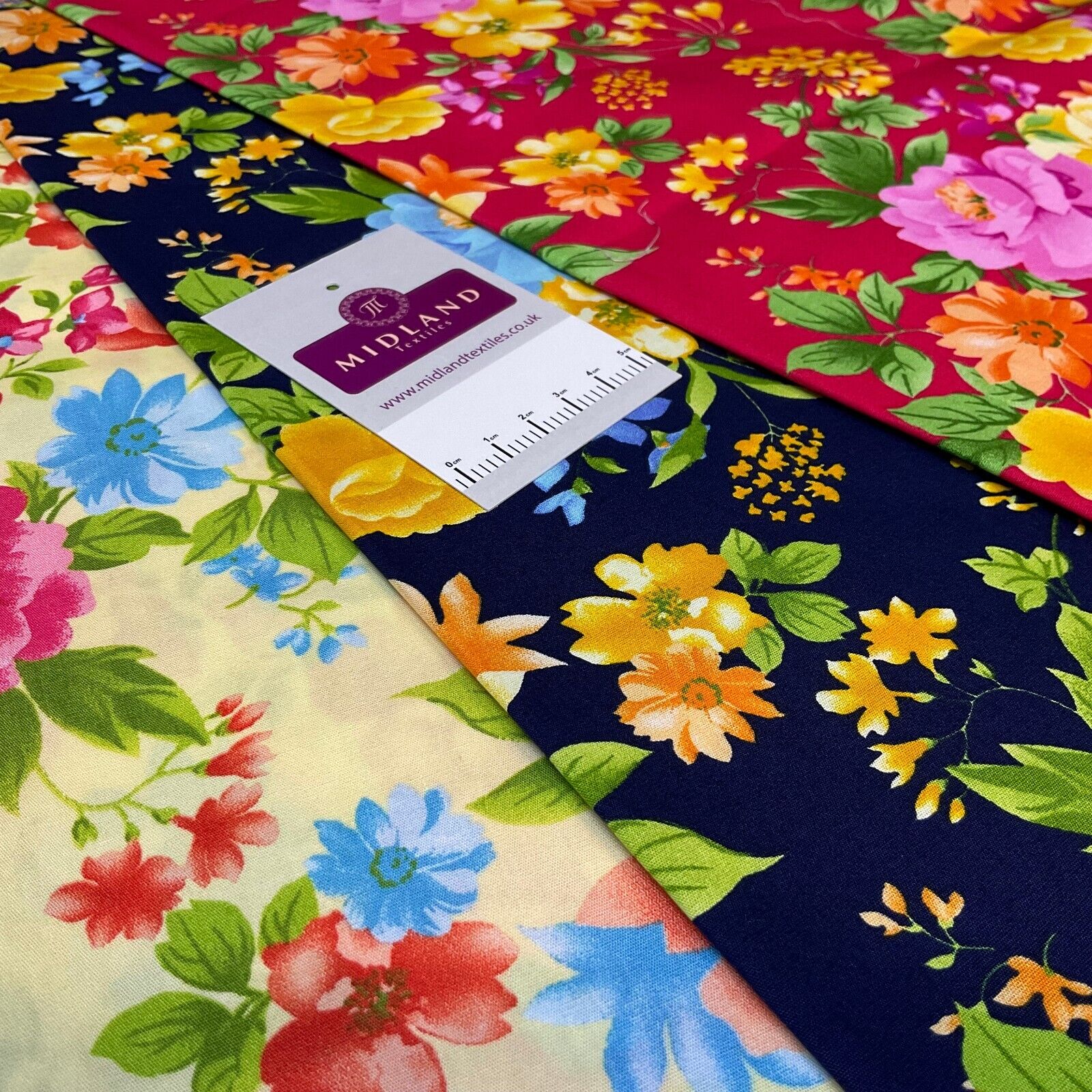 Bold Large Tropical Floral Cotton Poplin dress Fabric Sold by the meter M1918