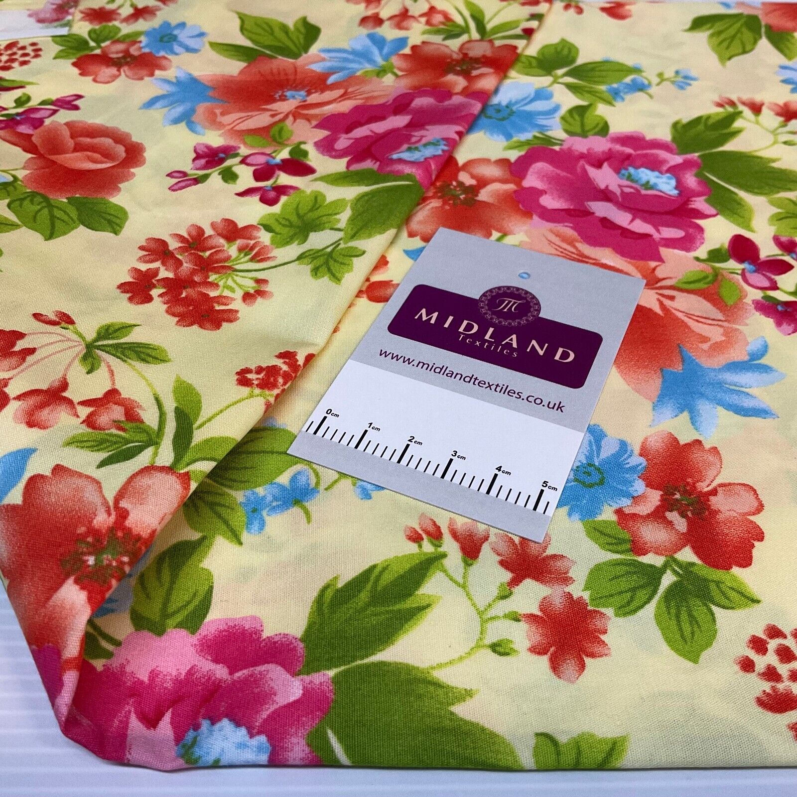 Bold Large Tropical Floral Cotton Poplin dress Fabric Sold by the meter M1918