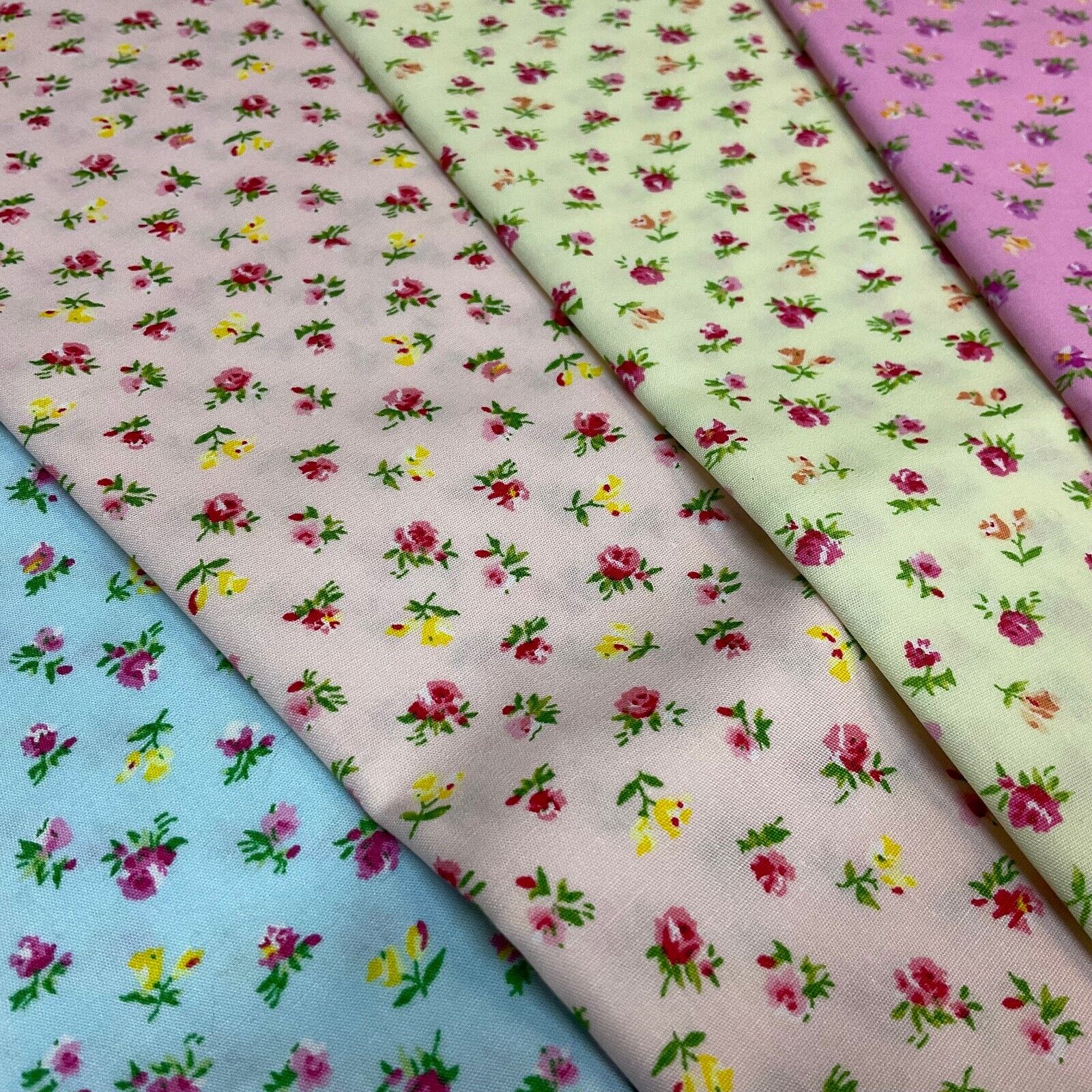 Carnation small floral Cotton Poplin dress Fabric sold by the meter M1922