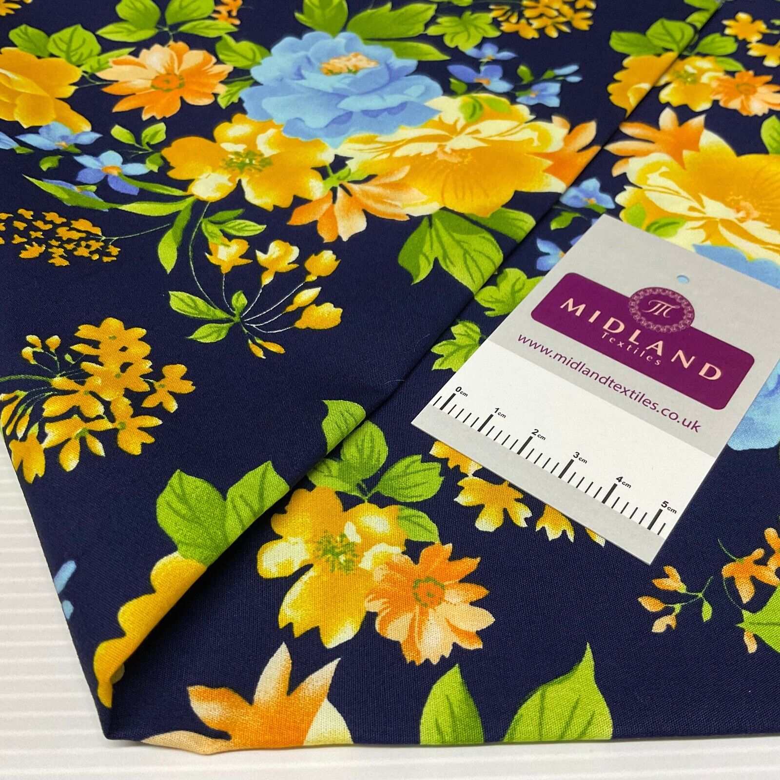 Bold Large Tropical Floral Cotton Poplin dress Fabric Sold by the meter M1918