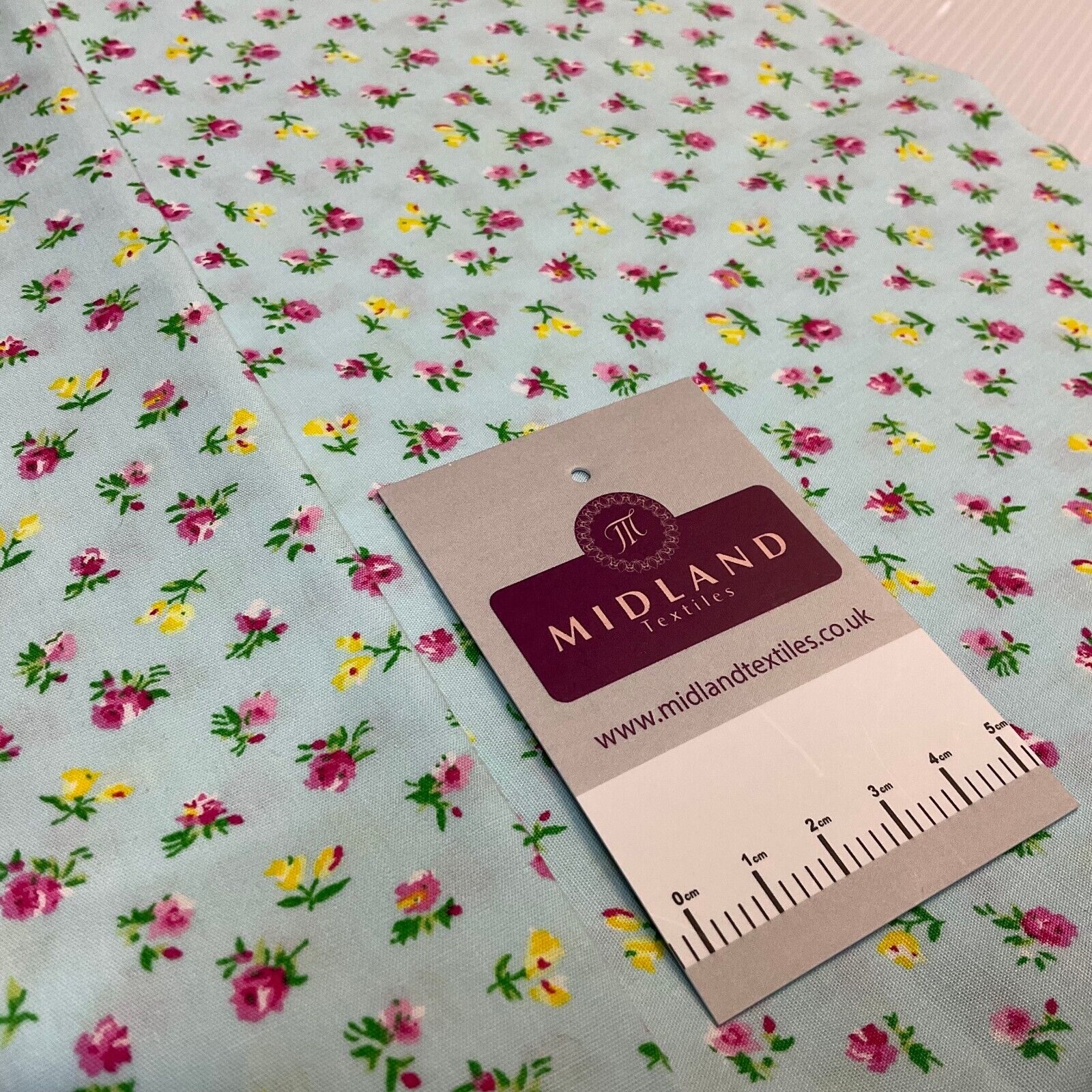 Carnation small floral Cotton Poplin dress Fabric sold by the meter M1922