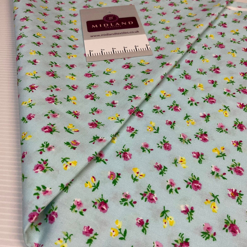 Carnation small floral Cotton Poplin dress Fabric sold by the meter M1922