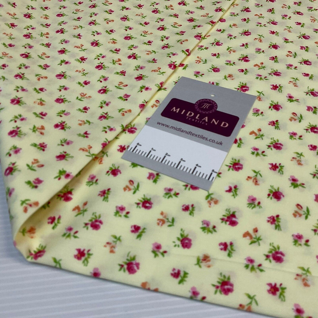 Carnation small floral Cotton Poplin dress Fabric sold by the meter M1922