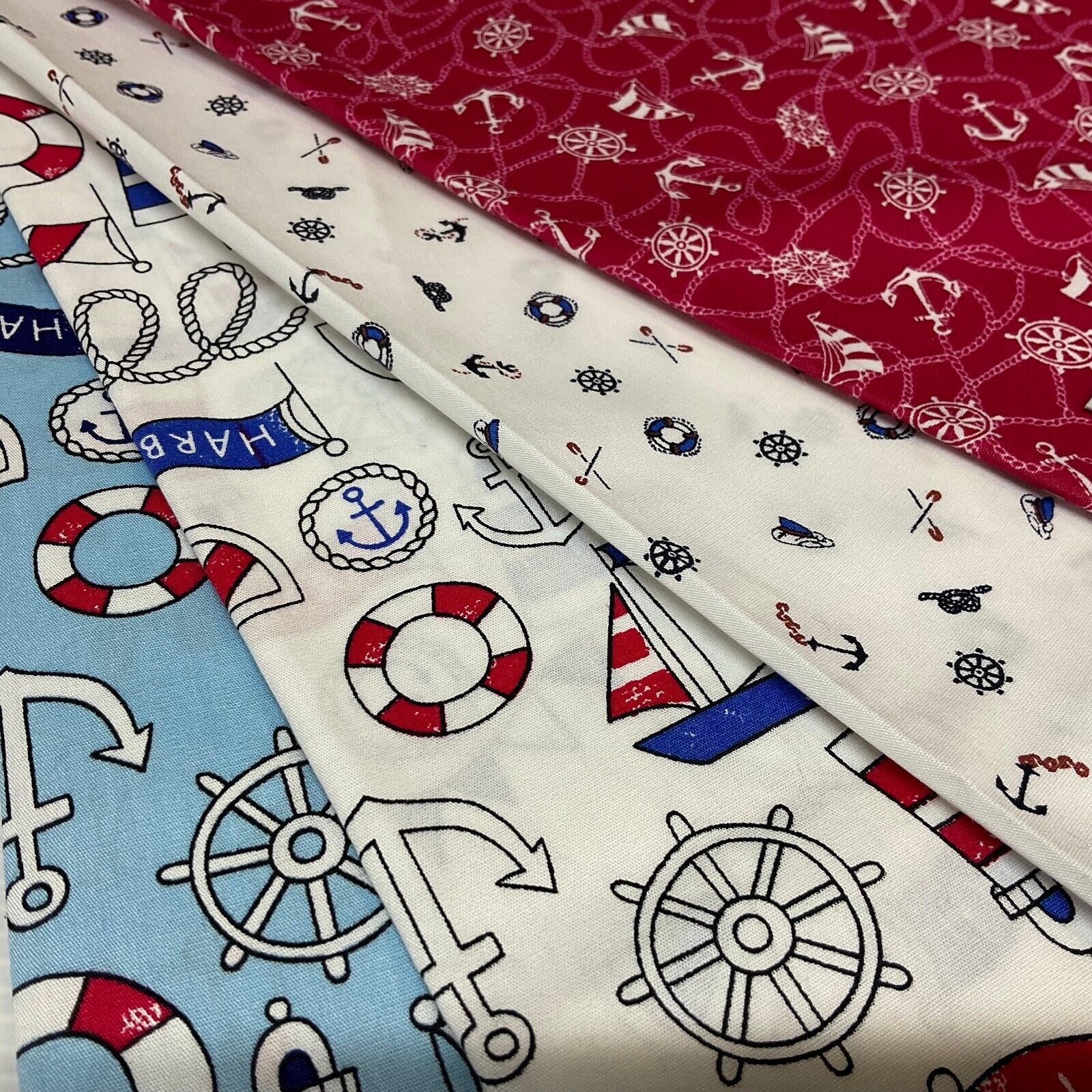 Harbour Salior Anchor Cotton Poplin dress Fabric sold by the meter M1921