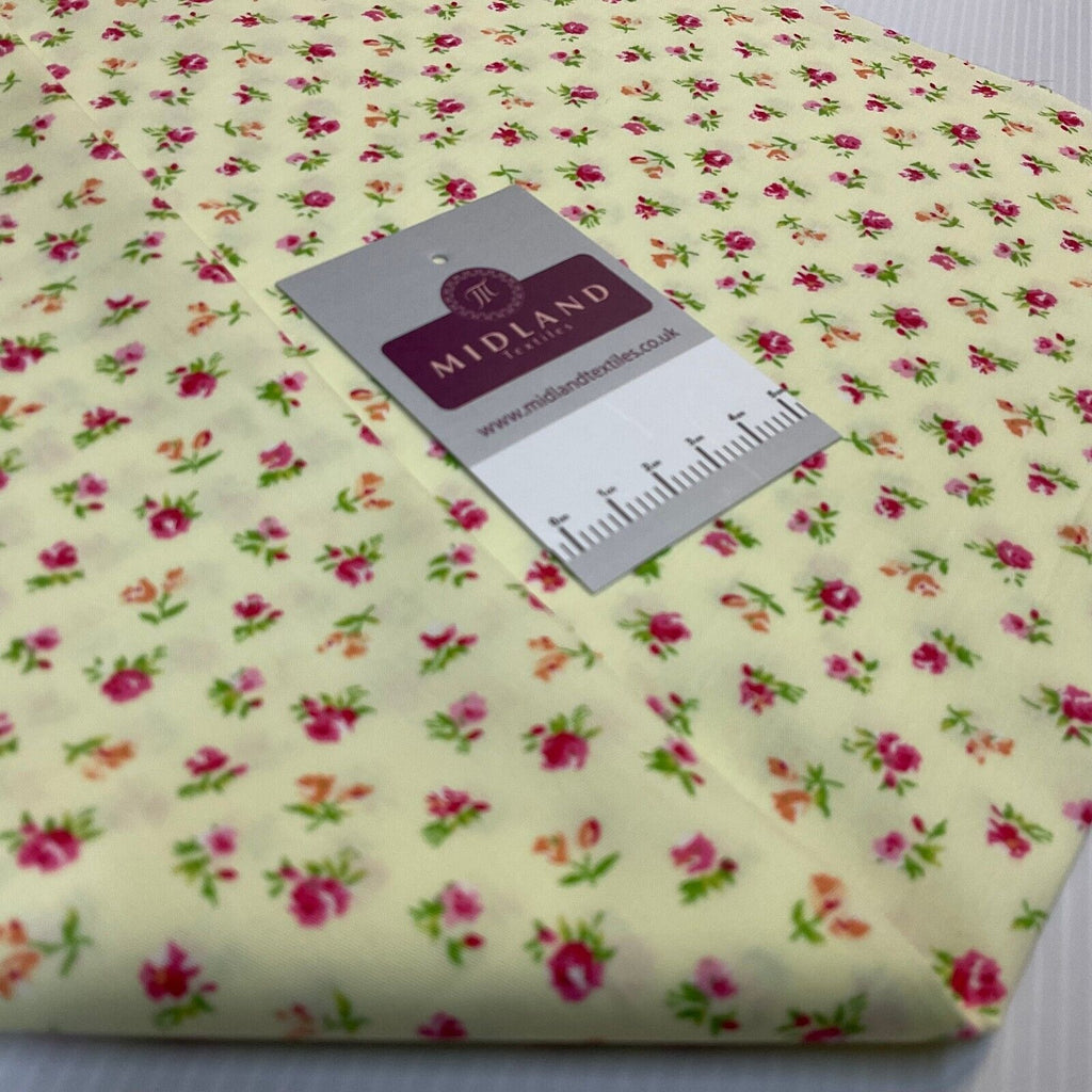 Carnation small floral Cotton Poplin dress Fabric sold by the meter M1922