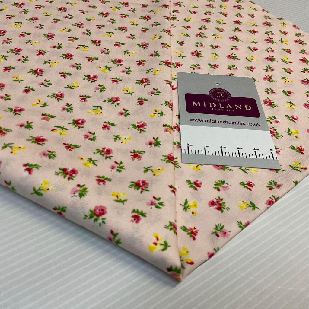 Carnation small floral Cotton Poplin dress Fabric sold by the meter M1922