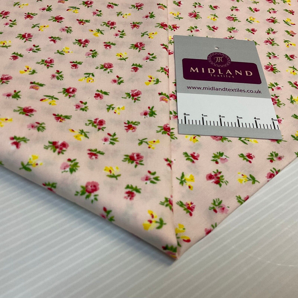 Carnation small floral Cotton Poplin dress Fabric sold by the meter M1922