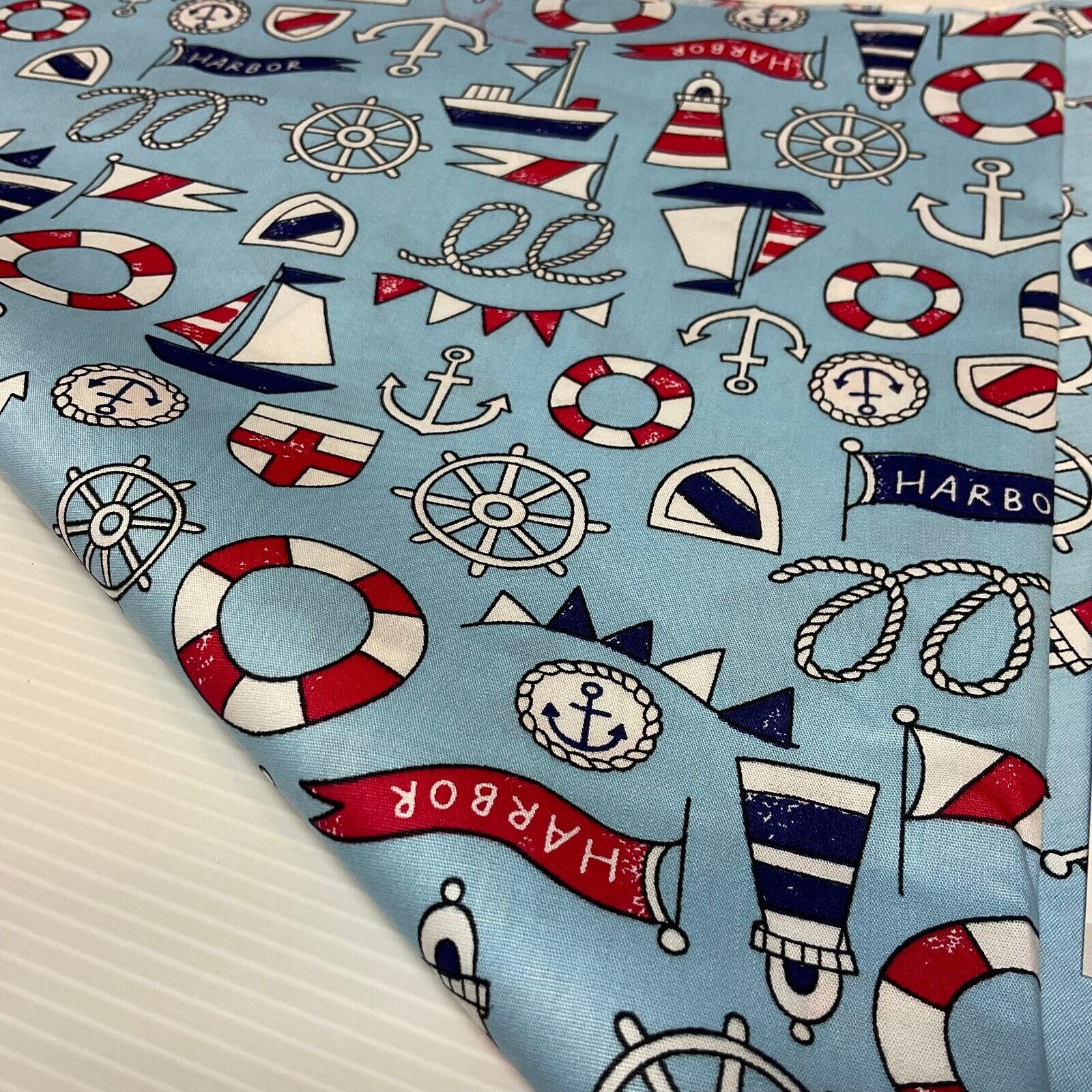 Harbour Salior Anchor Cotton Poplin dress Fabric sold by the meter M1921