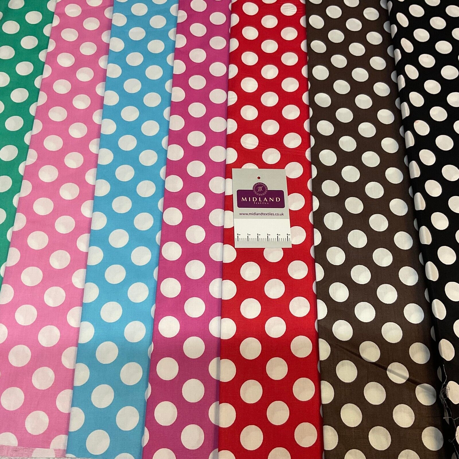 Polka dot spot Cotton Poplin dress Fabric Sold by the meter M1896