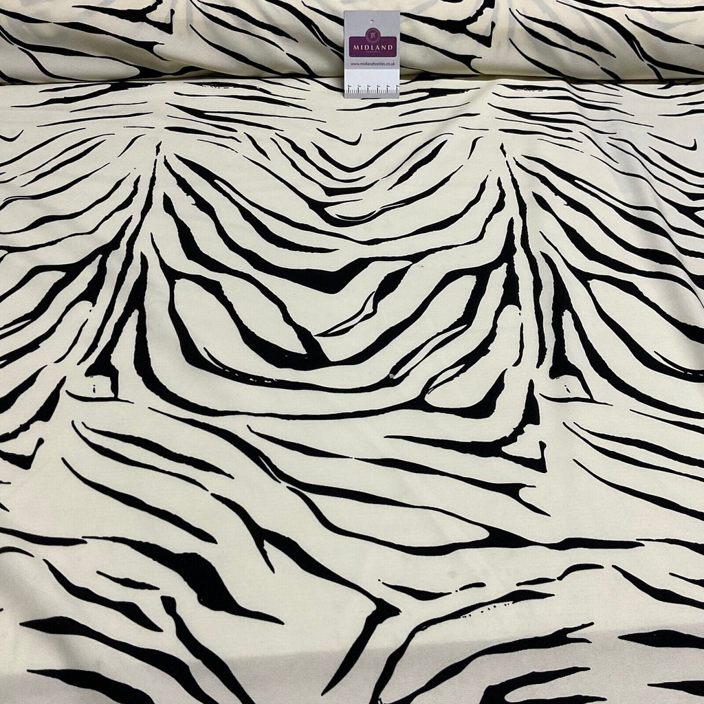 Zebra Animal Printed  peach crepe dress fabric sold by the meter M1942