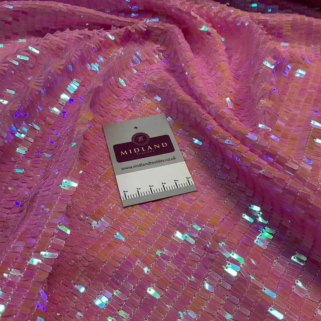 Pink Iridescent scale sequin dress fabric sold by the meter M1943