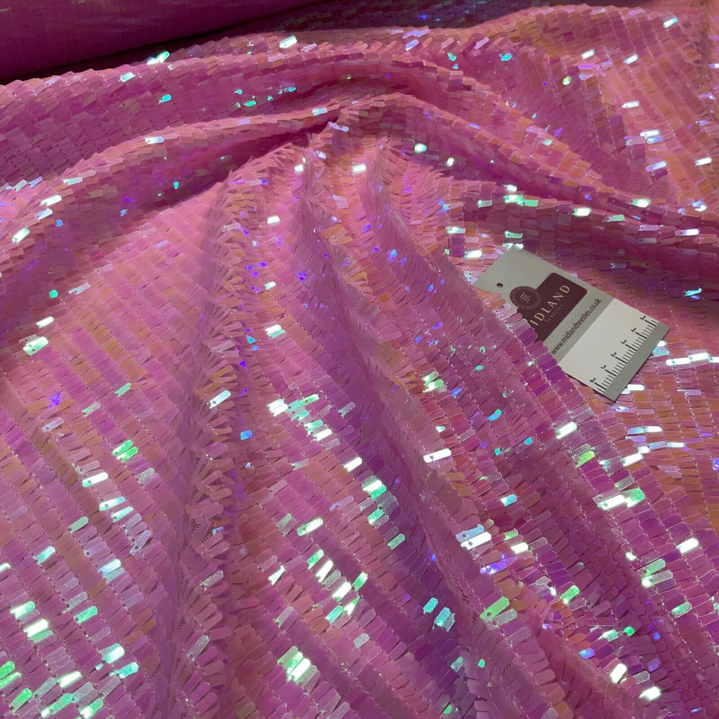 Pink Iridescent scale sequin dress fabric sold by the meter M1943