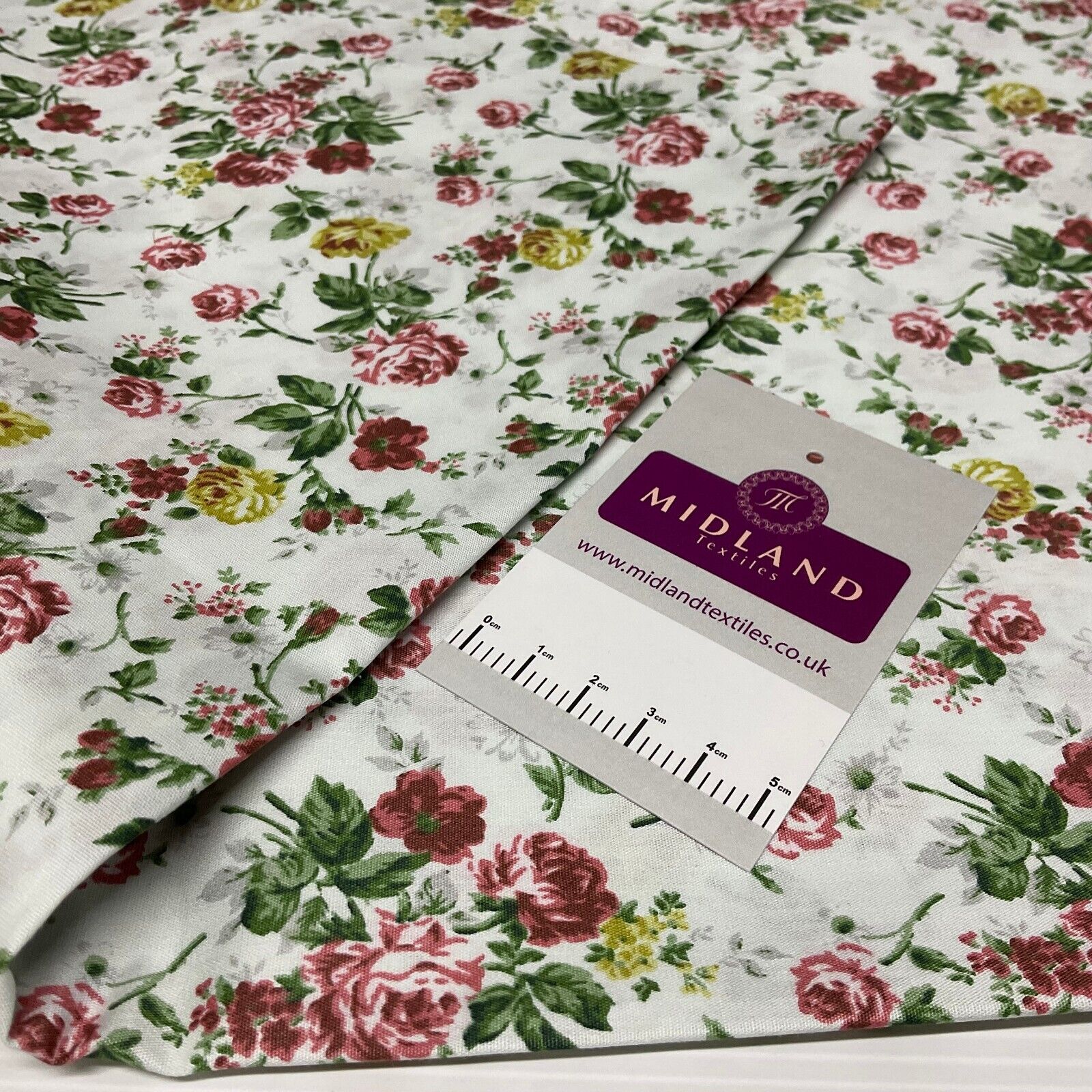 Floral Roses Beatrice vintage style Cotton Poplin dress Fabric M1906