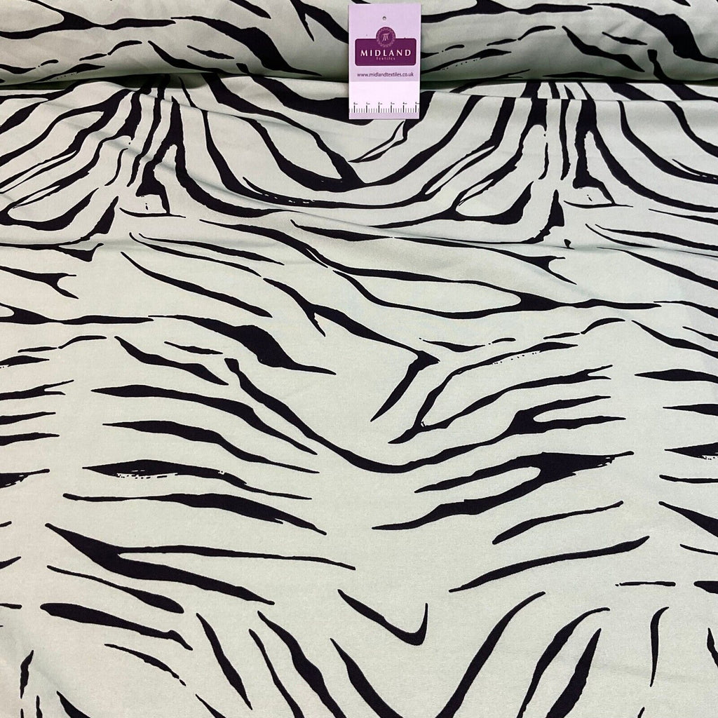 Zebra Animal Printed  peach crepe dress fabric sold by the meter M1942