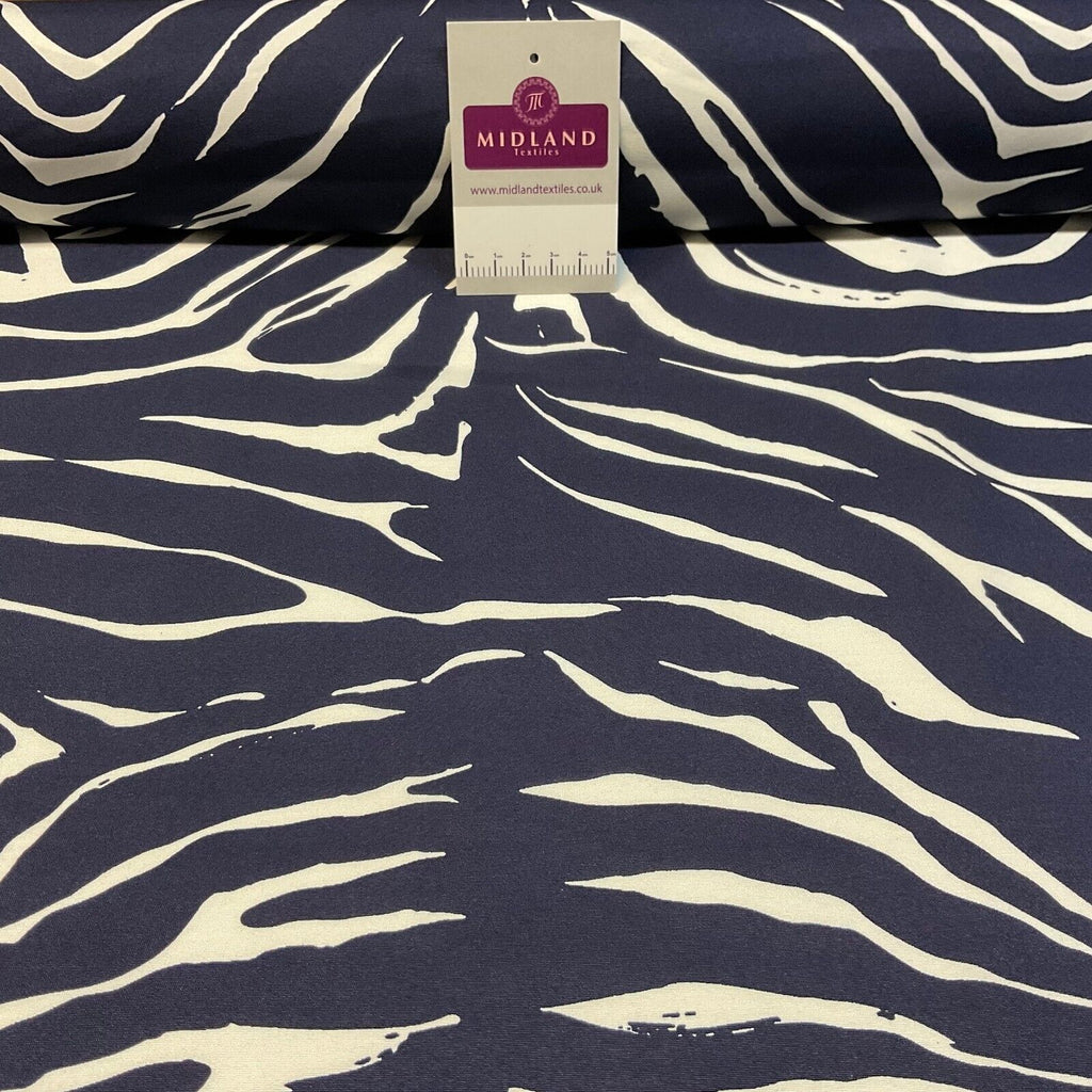 Zebra Animal Printed  peach crepe dress fabric sold by the meter M1942