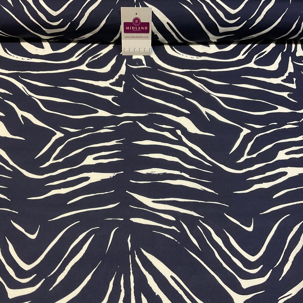 Zebra Animal Printed  peach crepe dress fabric sold by the meter M1942