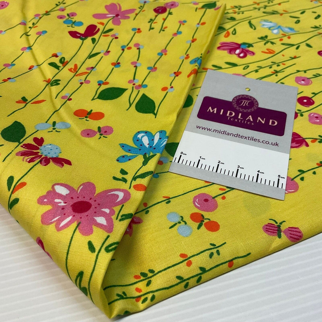 Rainforest Tropical Floral Cotton Poplin dress Fabric Sold by the meter M1898