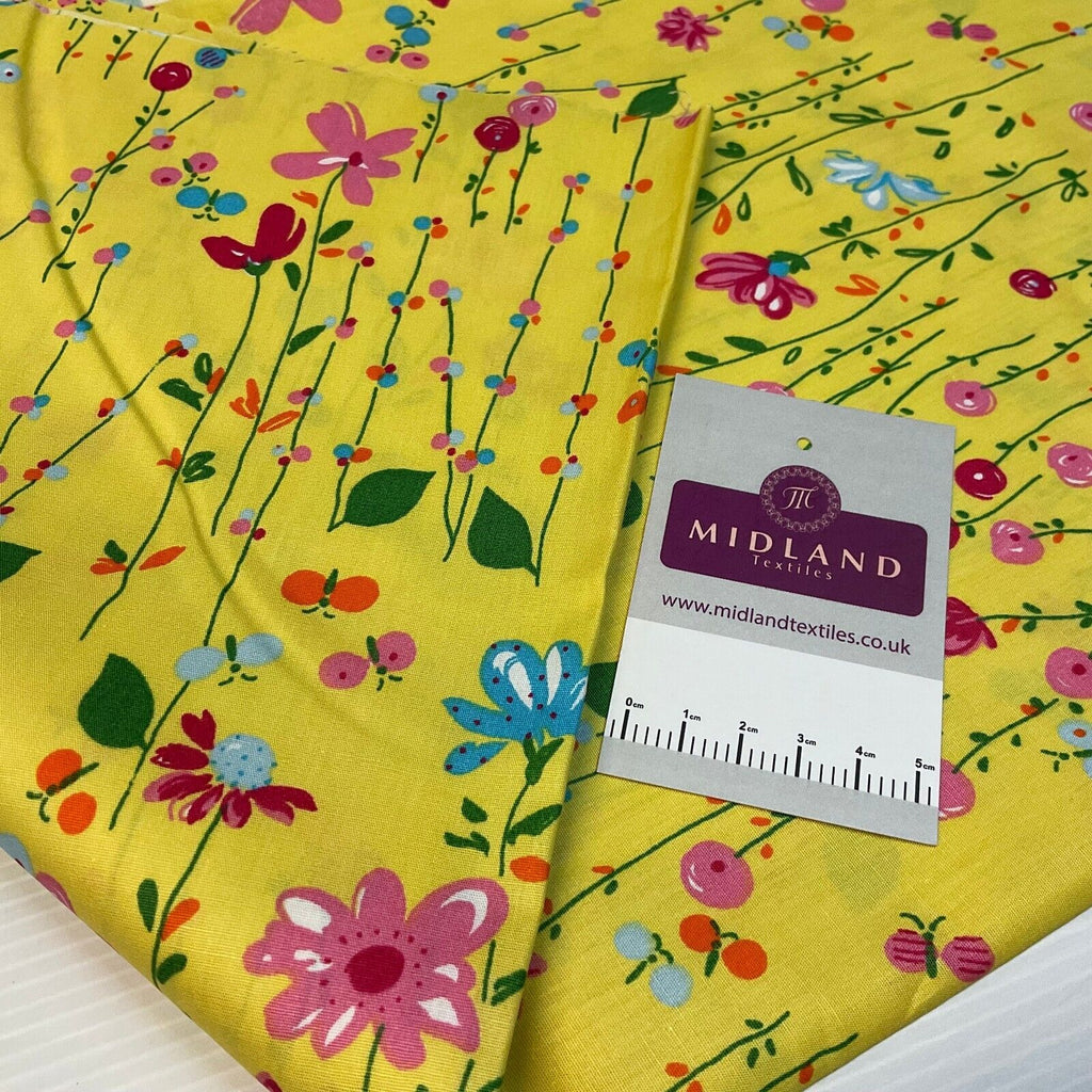 Rainforest Tropical Floral Cotton Poplin dress Fabric Sold by the meter M1898