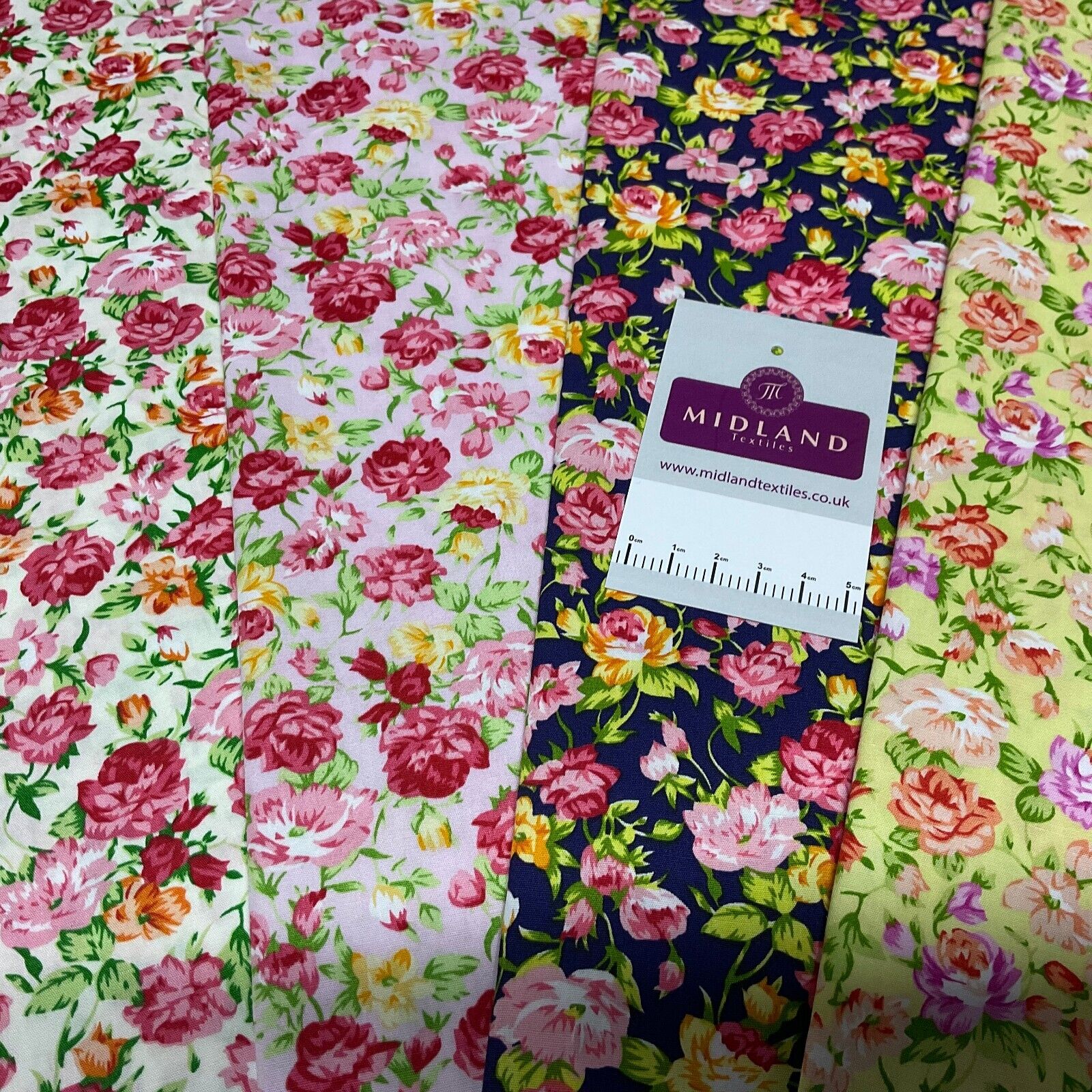 Floral Florence Bunch Cotton Poplin dress Fabric Sold by the meter M1893