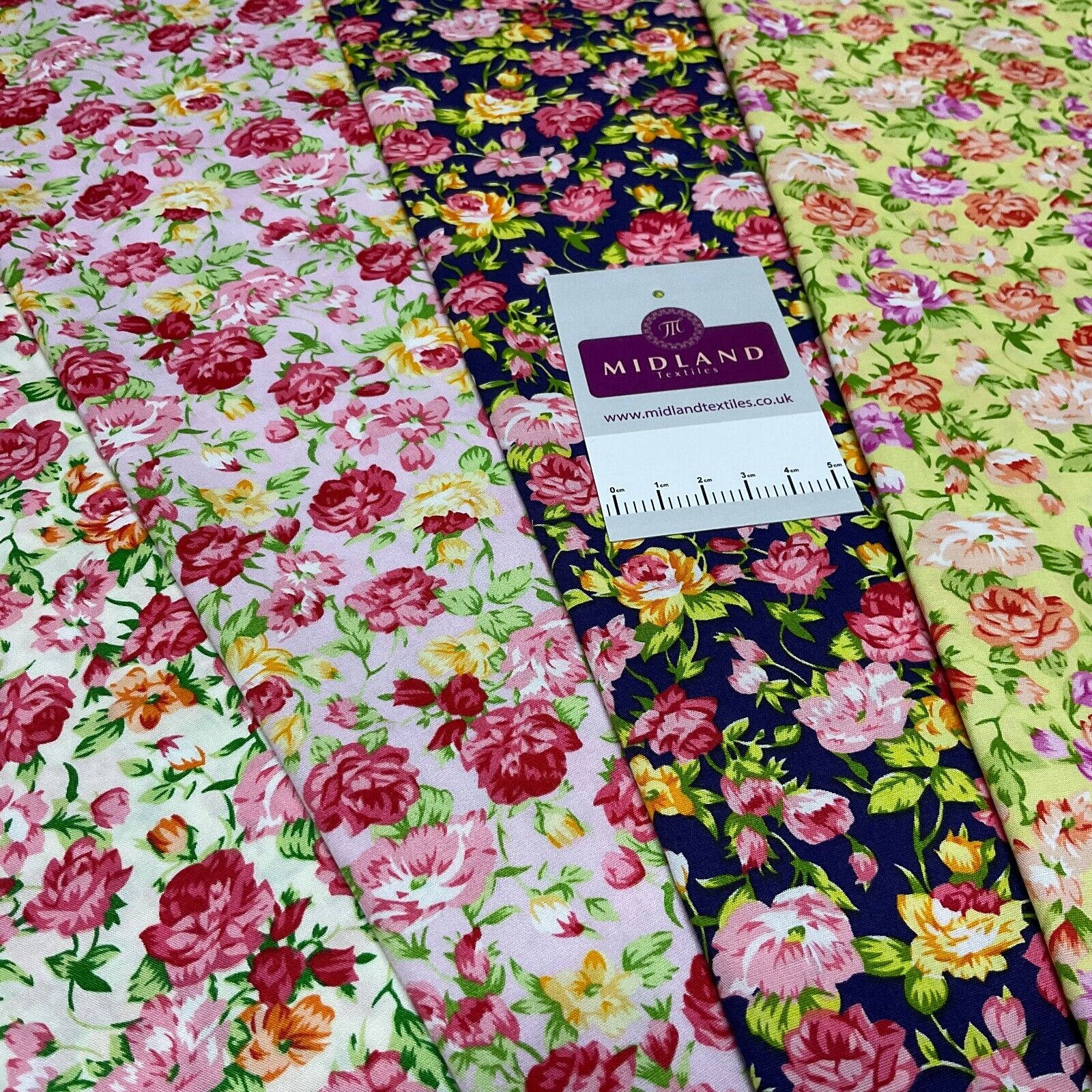 Floral Florence Bunch Cotton Poplin dress Fabric Sold by the meter M1893