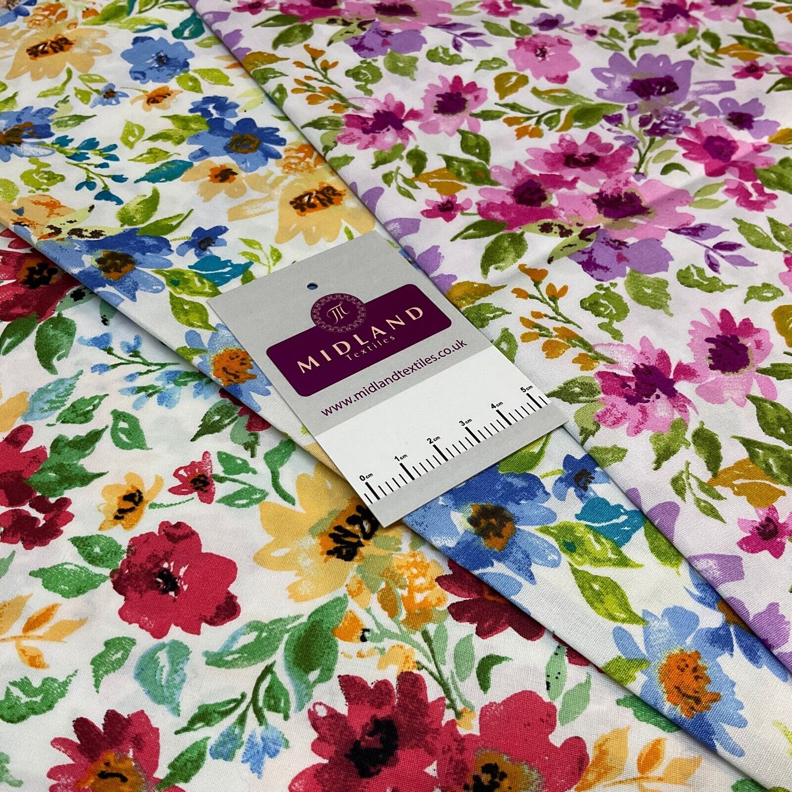 Bold Tropical Floral Cotton Poplin dress Fabric Sold by the meter M1907