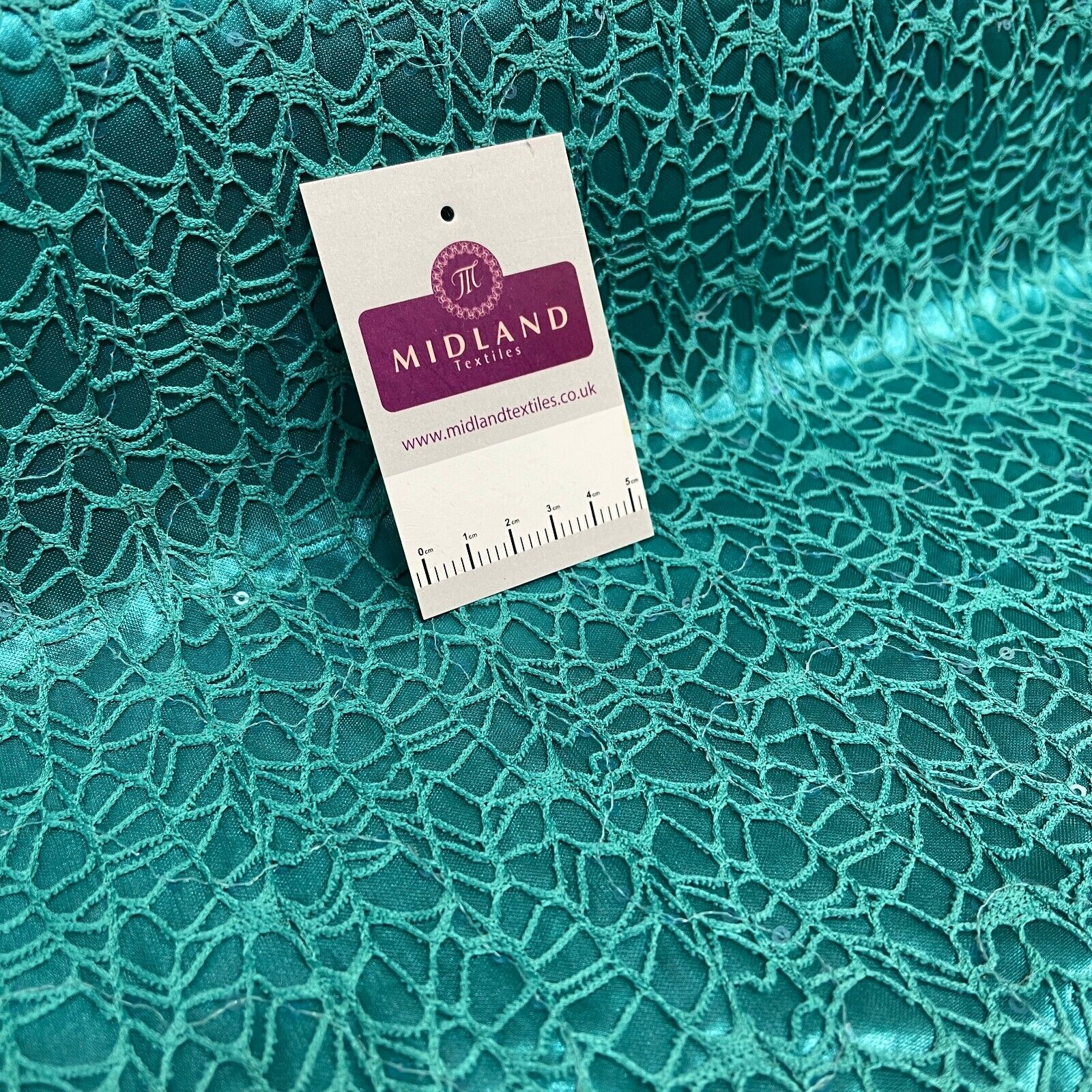 Jade Green Bonded lace sequin dress fabric 138cm wide M1400-54