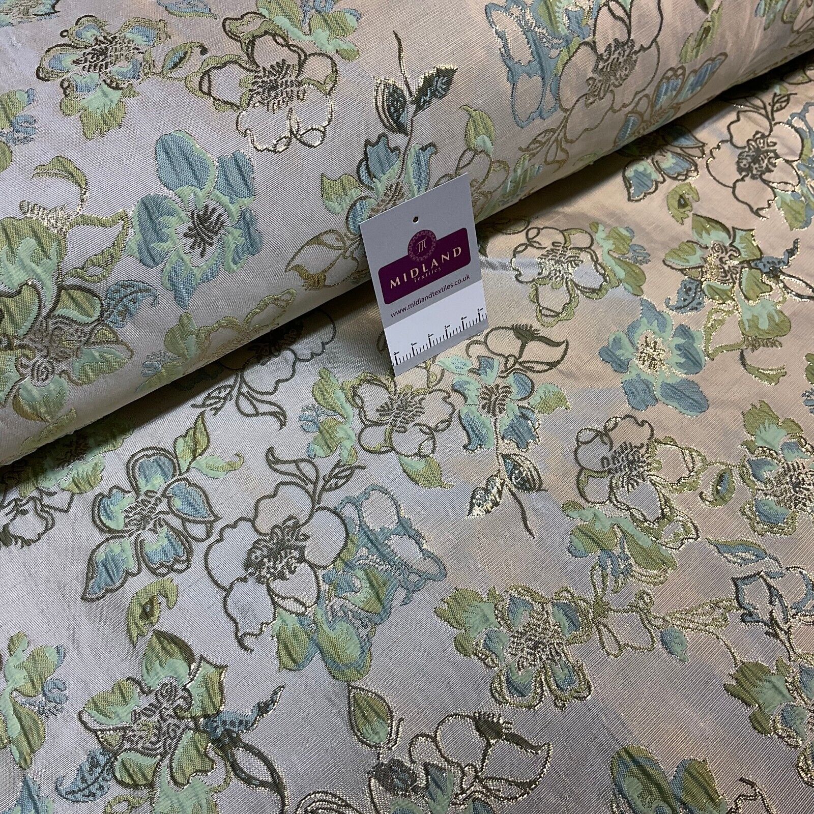 Indian Gold Floral wedding Brocade Fabric ideal for waistcoats 150cm wide M1944