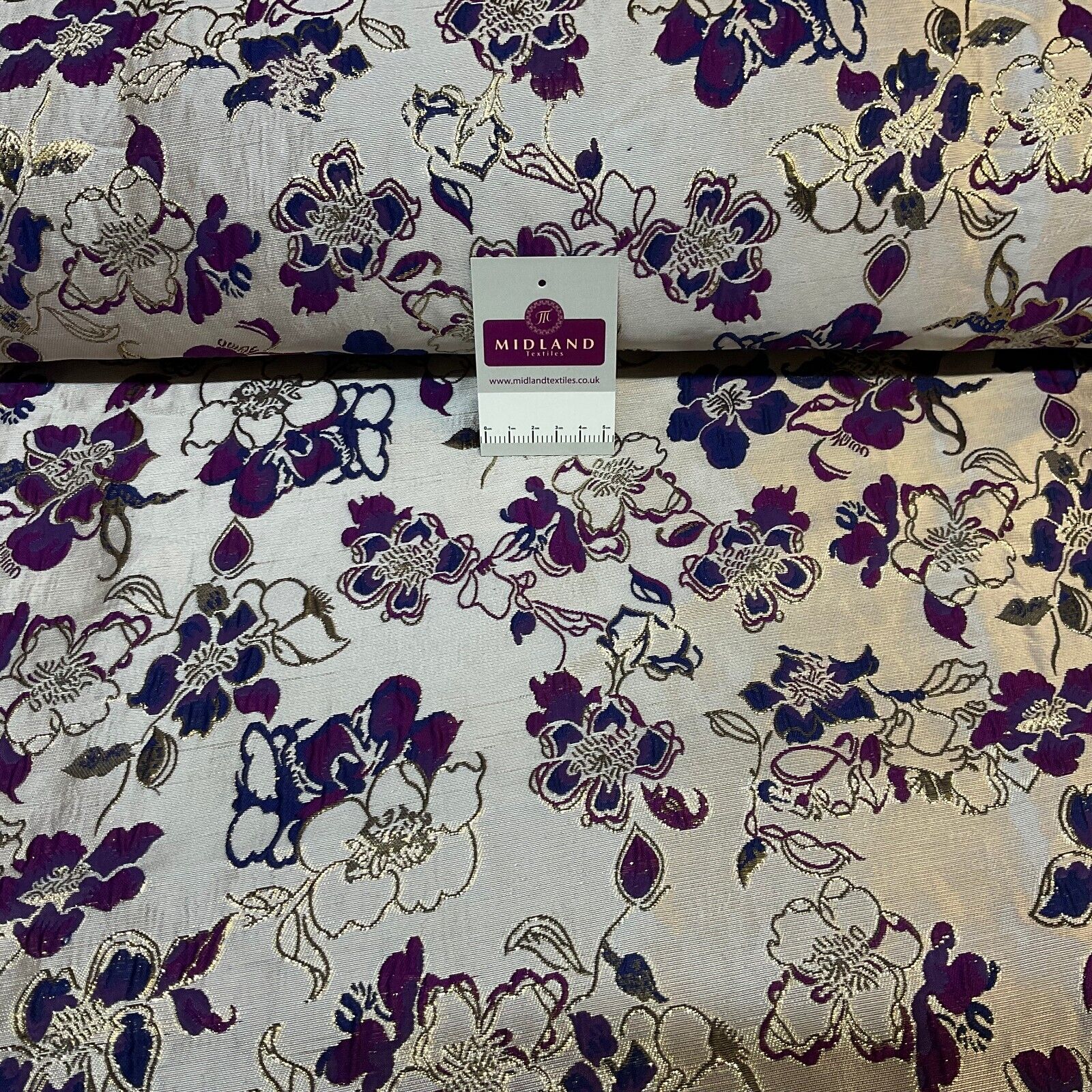 Indian Gold Floral wedding Brocade Fabric ideal for waistcoats 150cm wide M1944