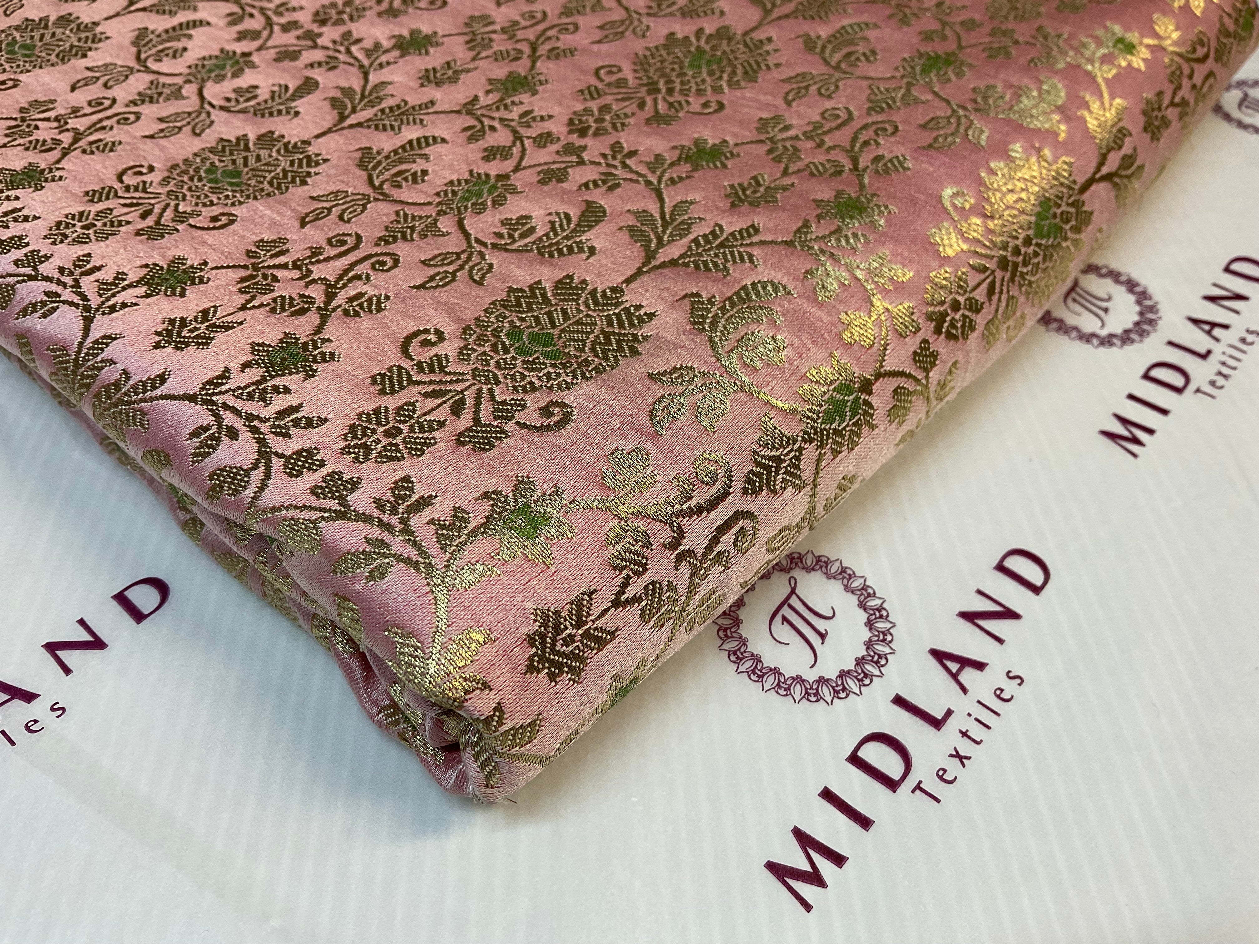 Indian Floral wedding Brocade Fabric ideal for waistcoats 114cm wide M1772