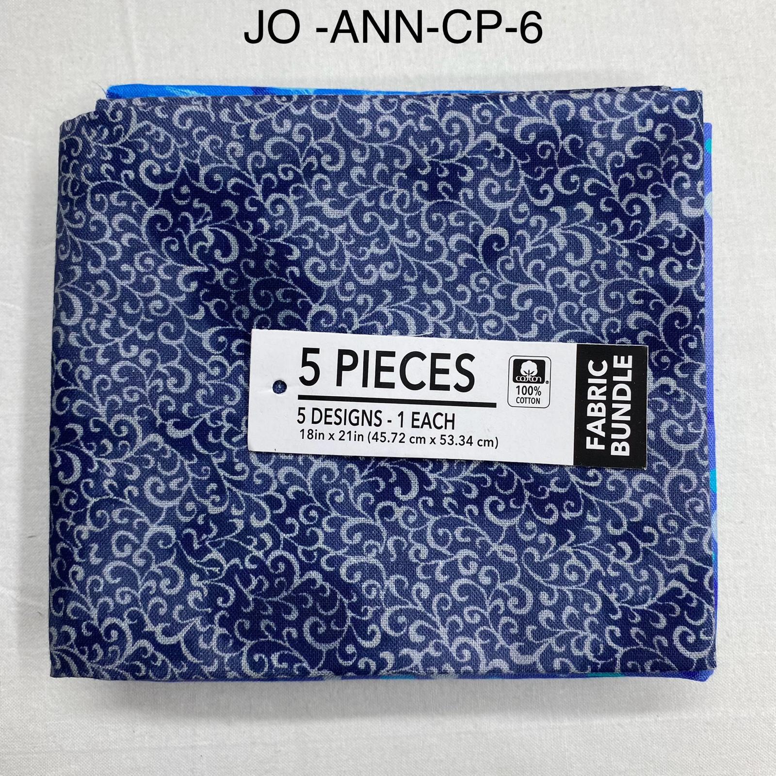 5 Piece 100% Cotton 5 Designs Fat Quarter Bundle - 45cm x 53cm Fabric M1981