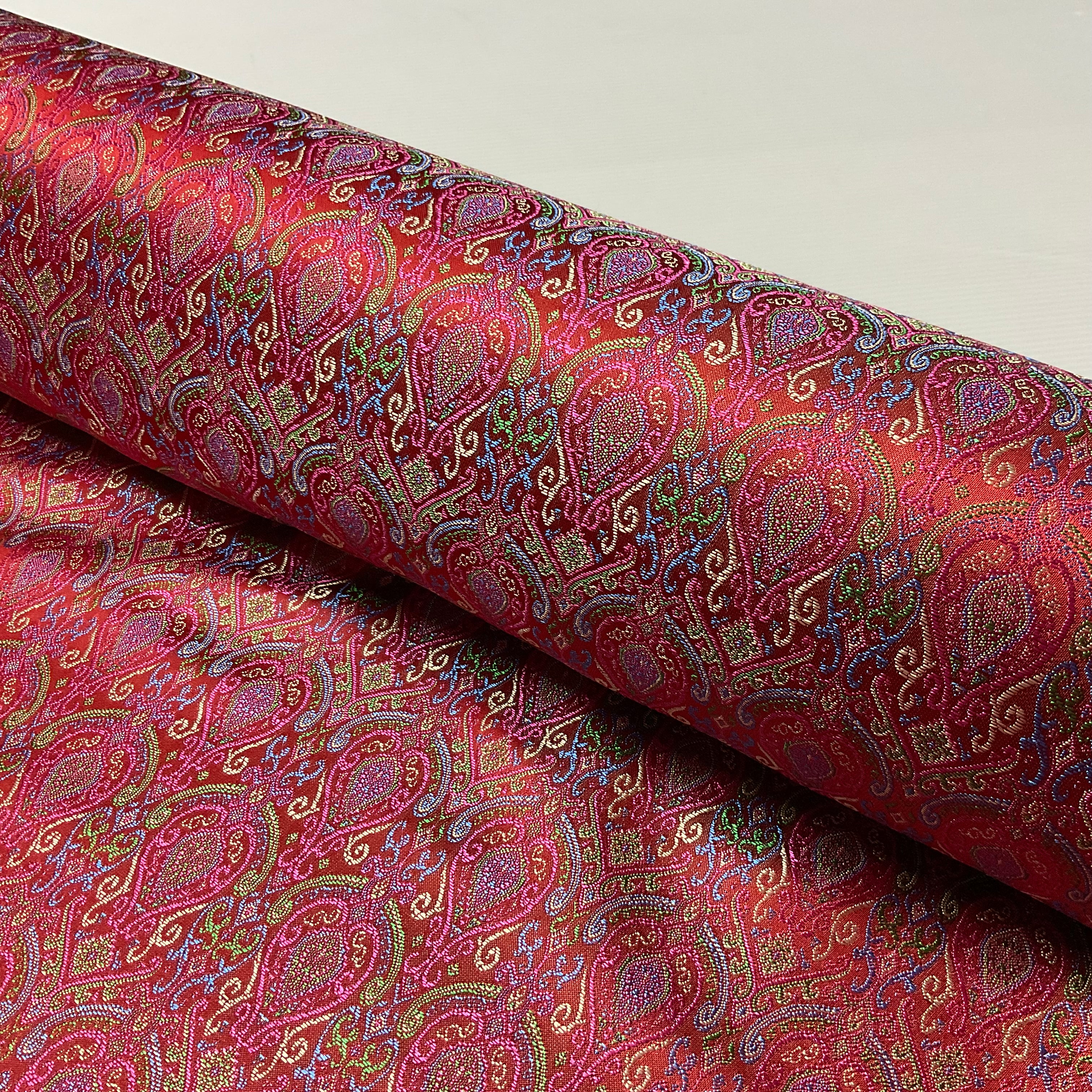 Paisley faux thai silk chinese oriental broacde 112cm wide fabric M2030
