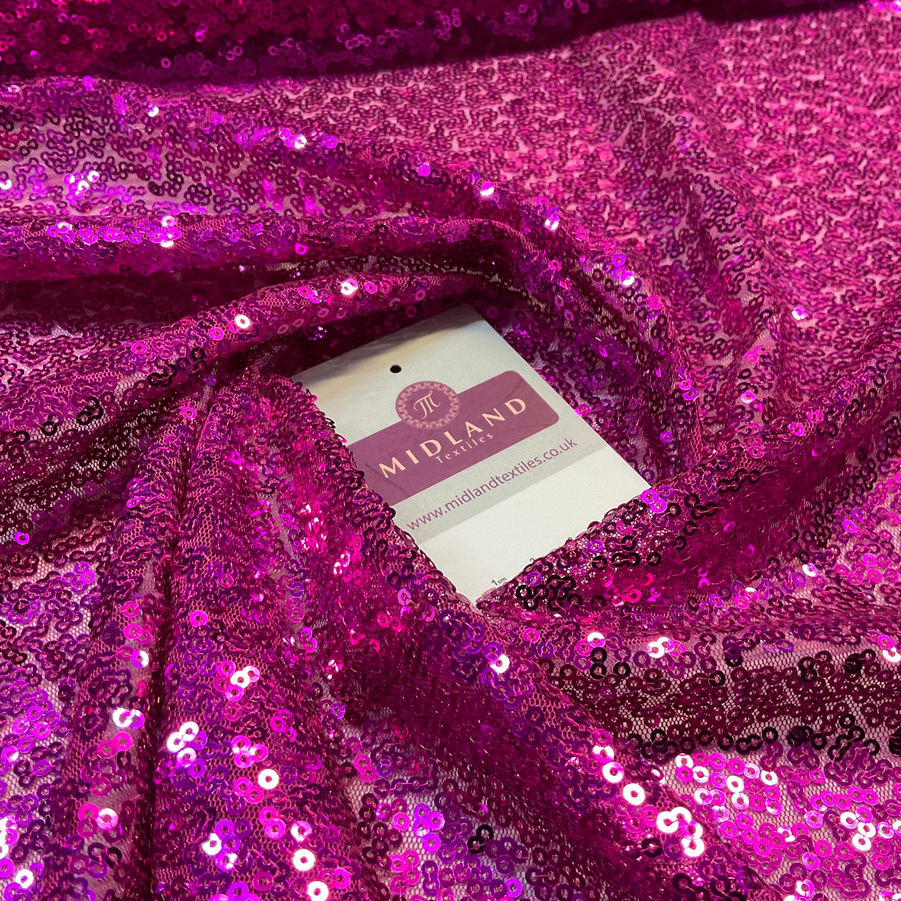 SENSATIONAL 3MM SEW ON ALL OVER SEQUINS ON NET FABRIC 50