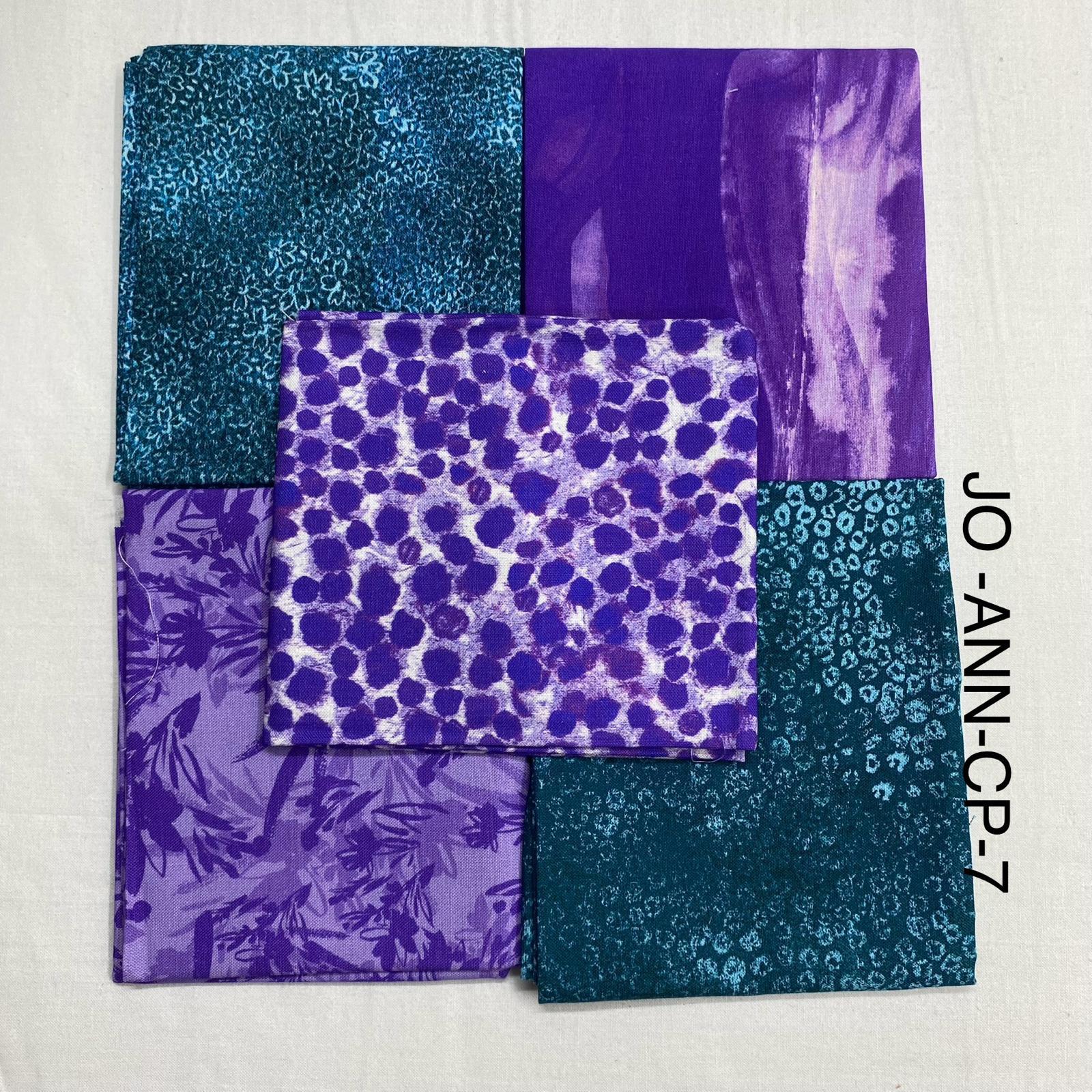 5 Piece 100% Cotton 5 Designs Fat Quarter Bundle - 45cm x 53cm Fabric M1981