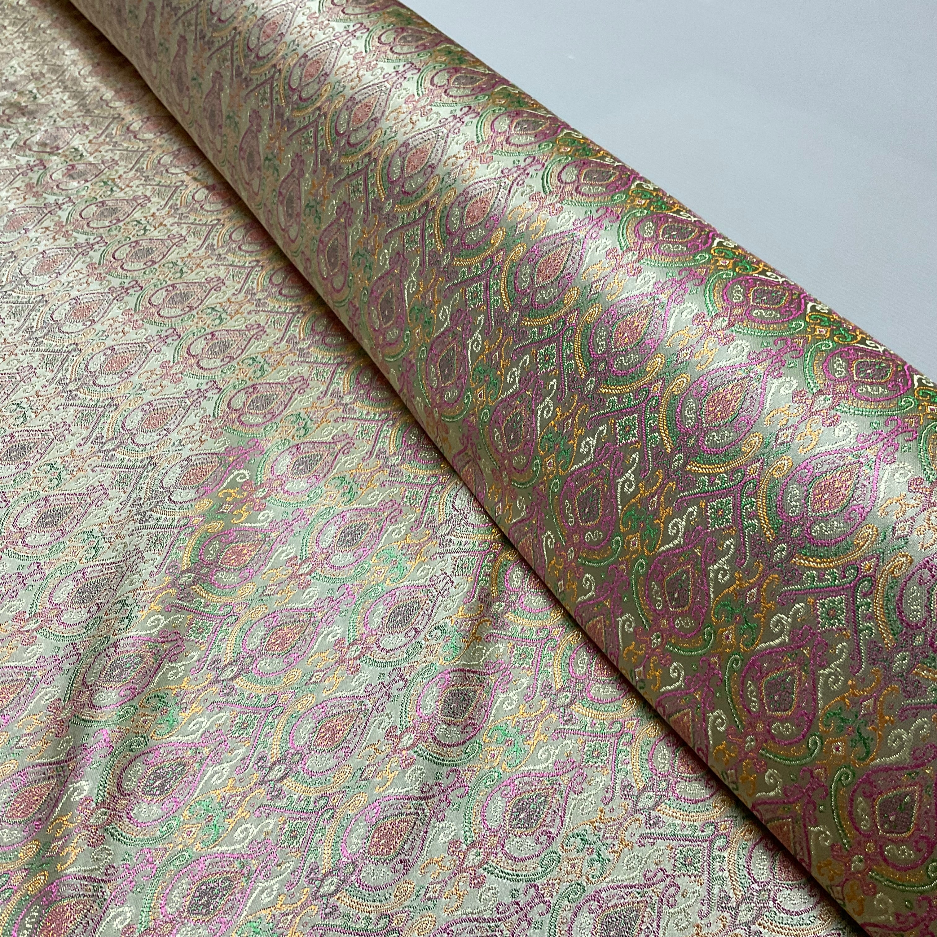 Paisley faux thai silk chinese oriental broacde 112cm wide fabric M2030