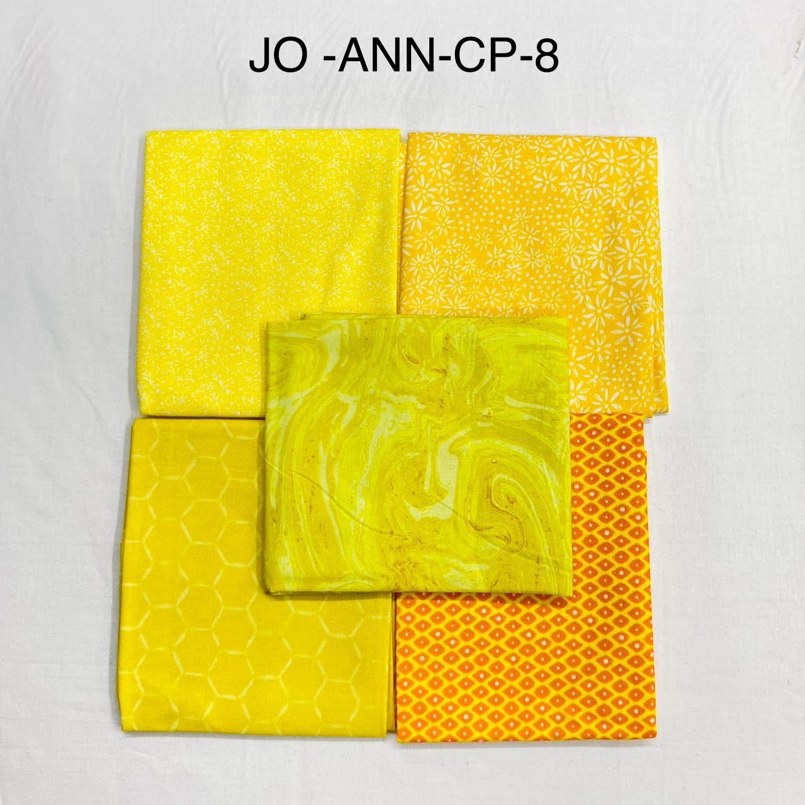 5 Piece 100% Cotton 5 Designs Fat Quarter Bundle - 45cm x 53cm Fabric M1981