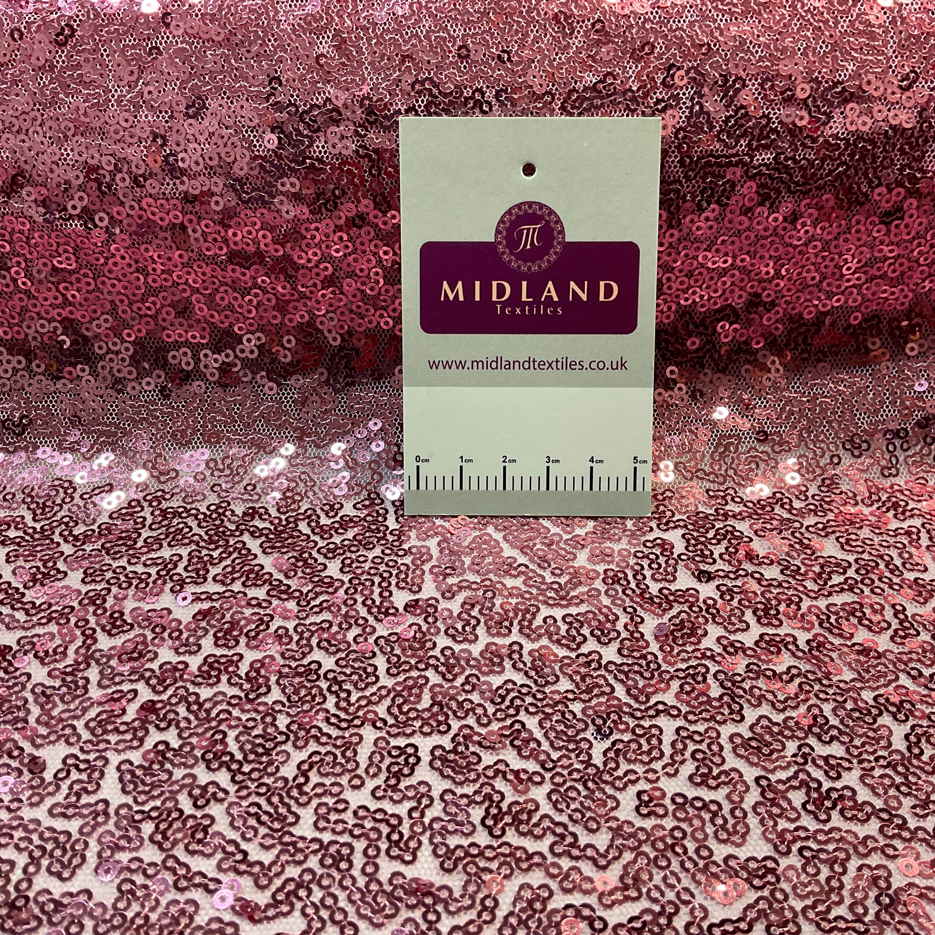 SENSATIONAL 3MM SEW ON ALL OVER SEQUINS ON NET FABRIC 50