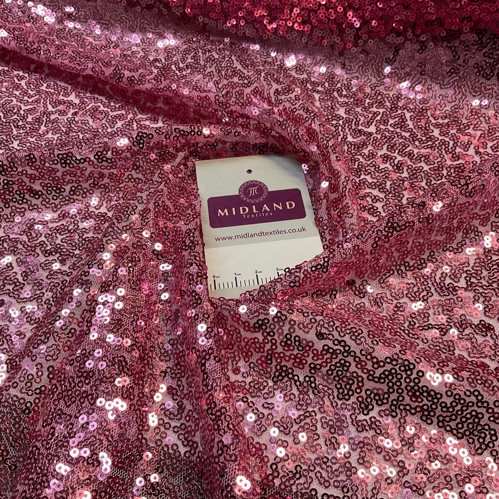 SENSATIONAL 3MM SEW ON ALL OVER SEQUINS ON NET FABRIC 50" WIDE DRESS FABRIC M1797 MTEX