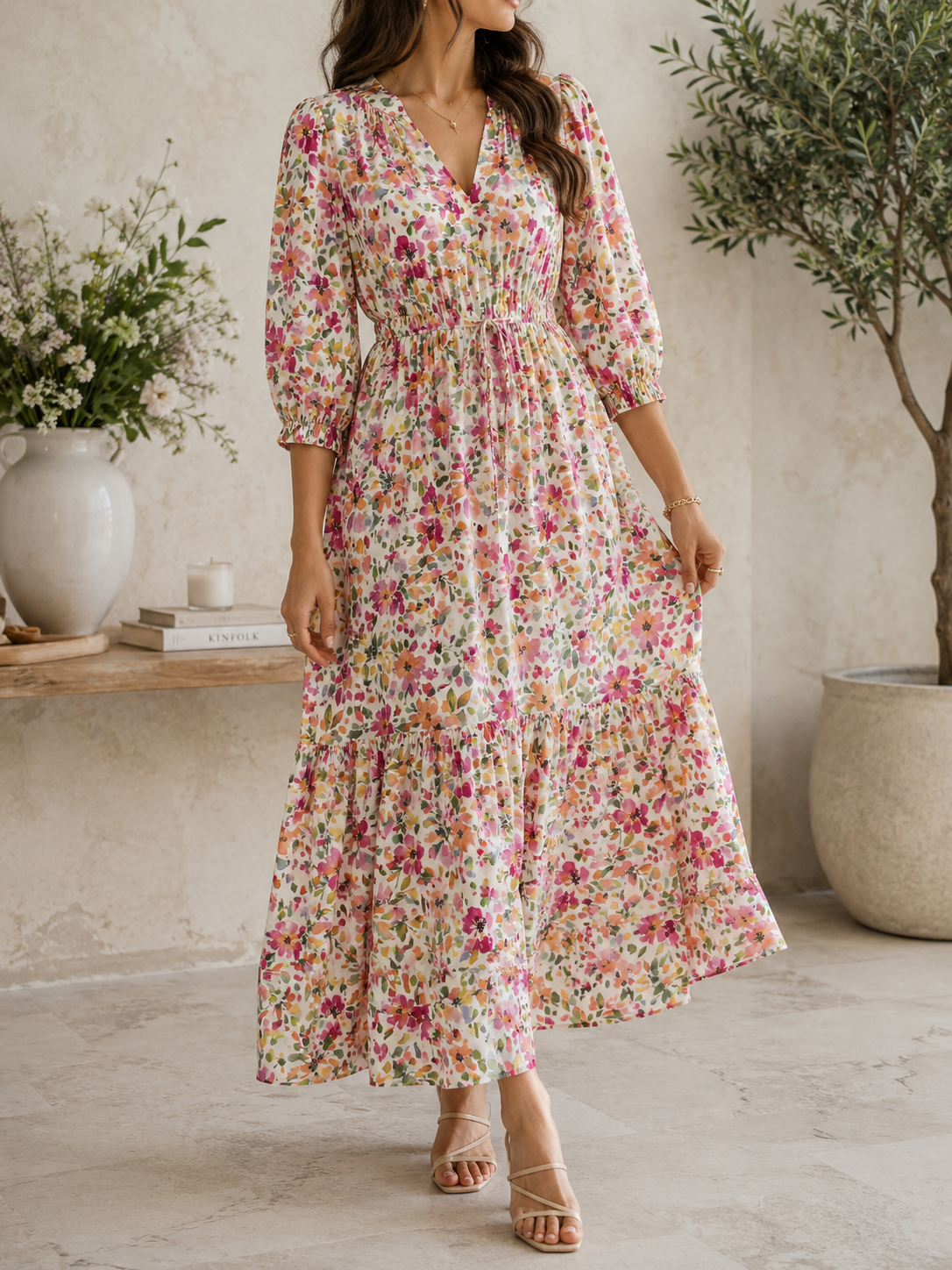 White floral radiance printed dress skirt fabric 147cm wide M2109 Mtex