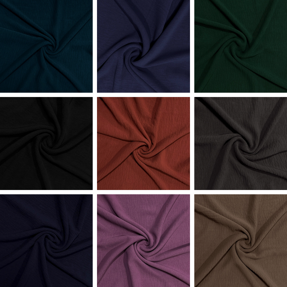 Plain Itallian Stretch Bubble Ocean Crepe Dress Fabric 150cm Wide M1978