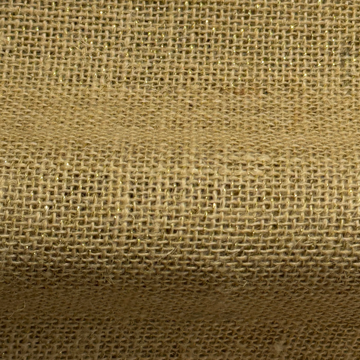 Lurex Gold Hessian Jute Fabric – Sparkle Finish 135cm wide M1973-1