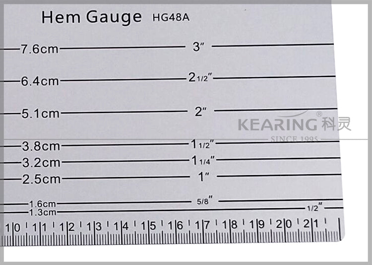 Aluminum Fabric Hem Gauge Kearing M1998