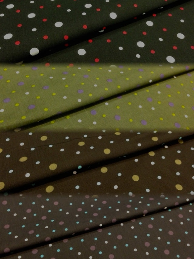 Multi Coloured Polka Dot 100% Cotton Poplin Fabric 58' M124