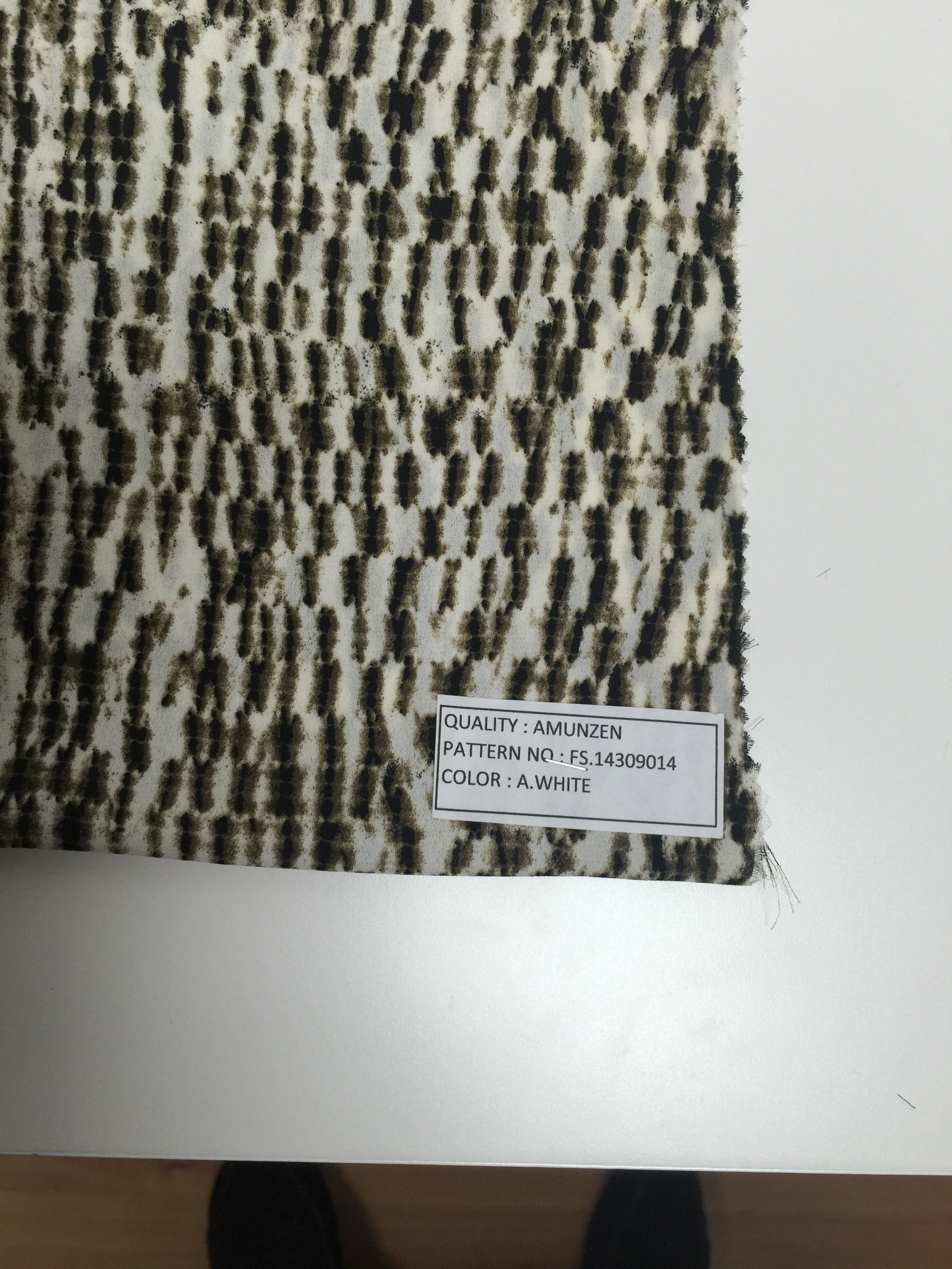 Black and Brown abstract print on cream Georgette  Dress fabric 58