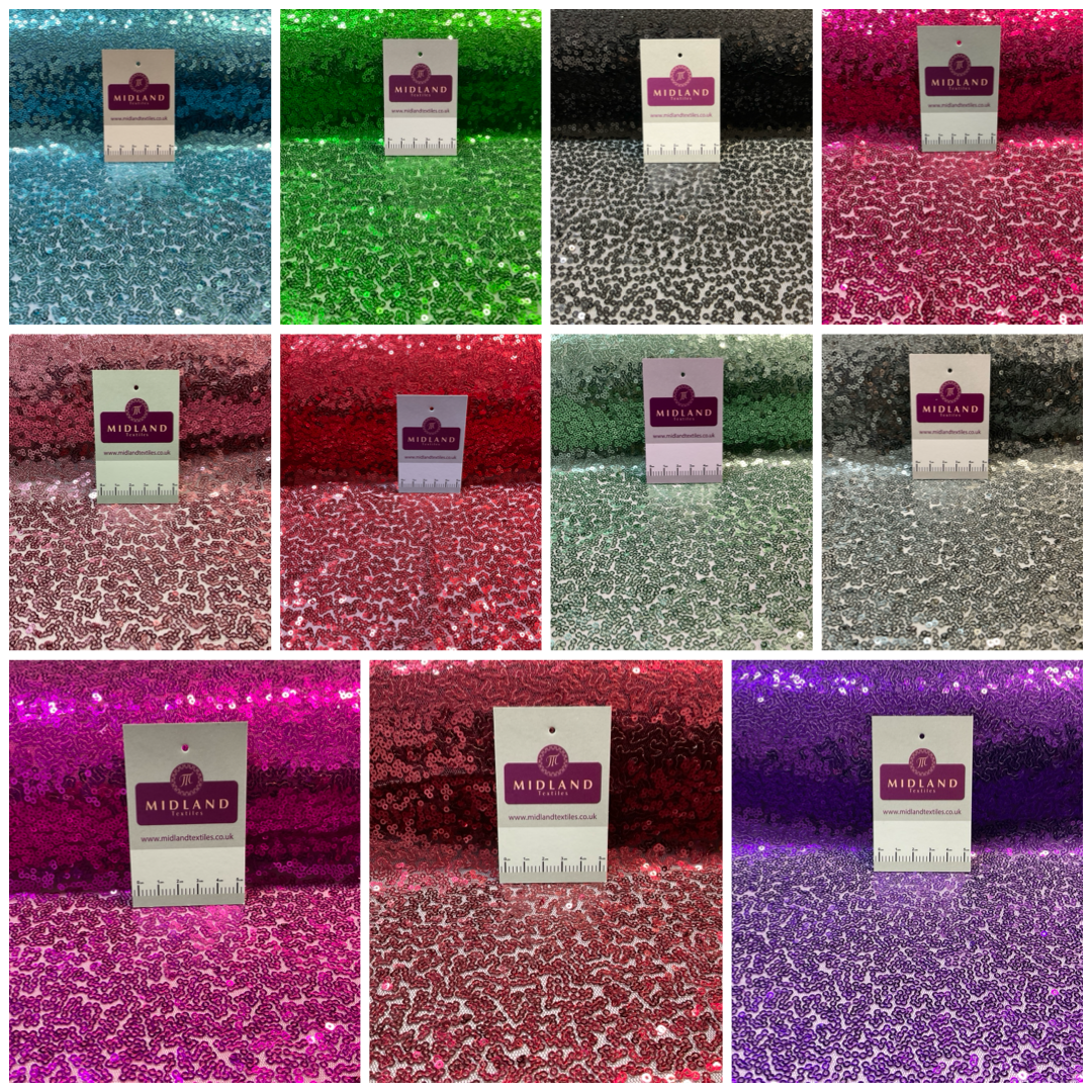 SENSATIONAL 3MM SEW ON ALL OVER SEQUINS ON NET FABRIC 50