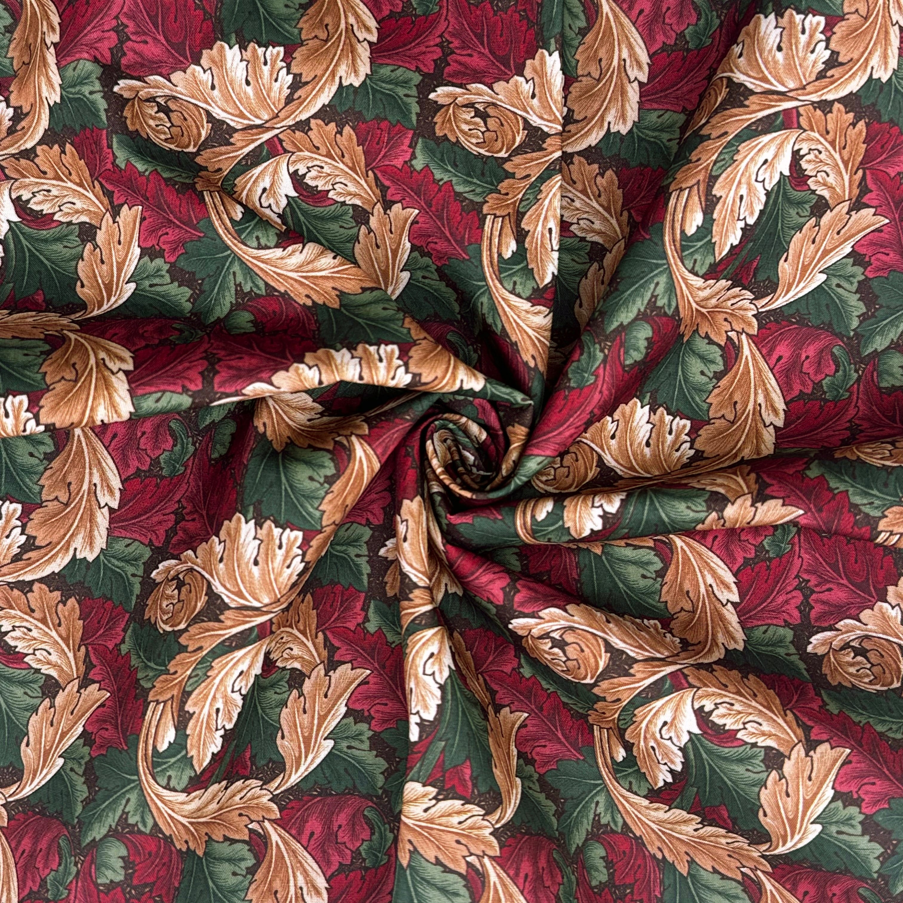 William Morris Acanthus Fabric – 115cm Wide – Premium Polycotton M2086