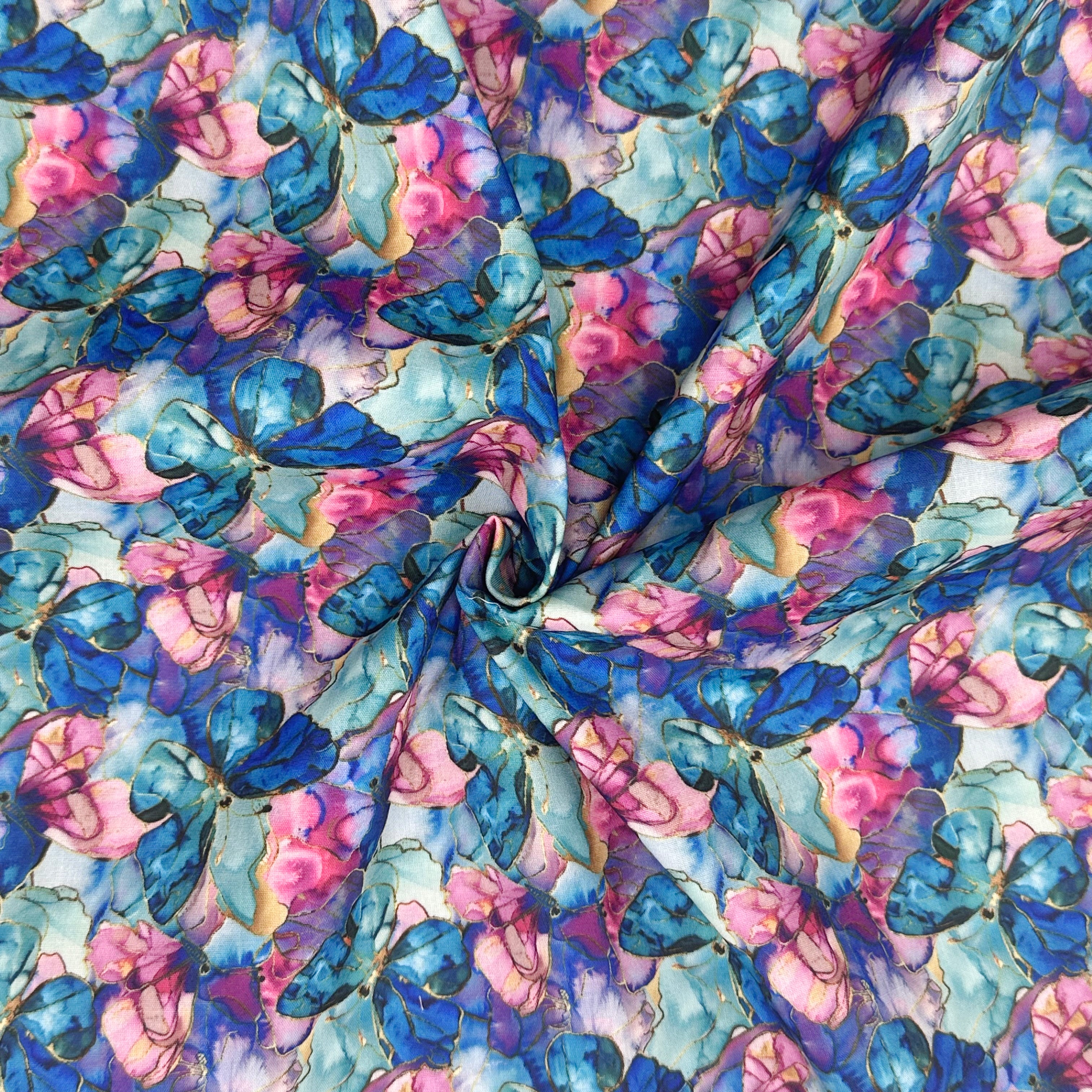 William Morris Marble Batik Fabric – 115cm Wide – Premium Polycotton M2088