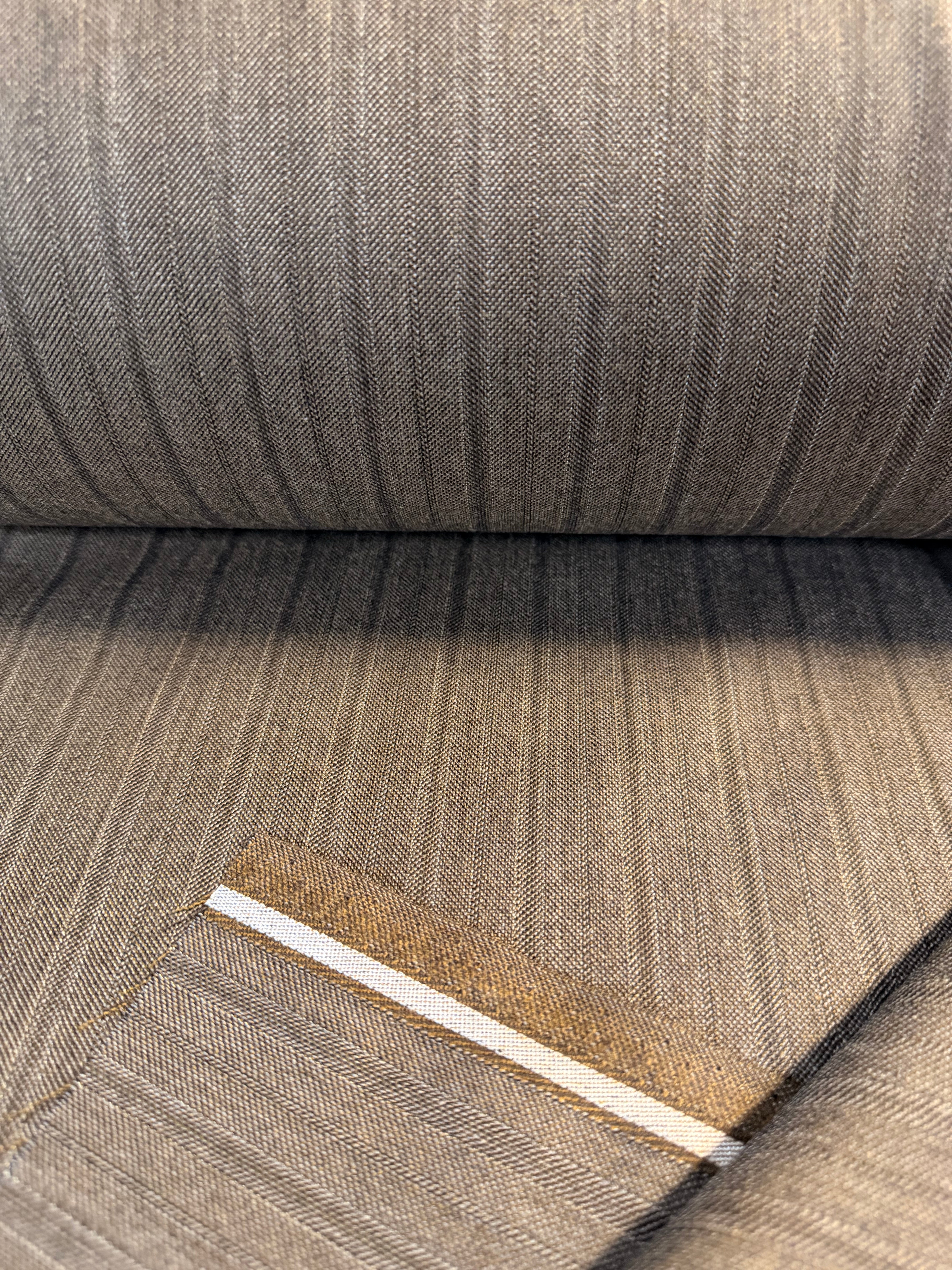 Heavy Brown Herringbone Stripe 100% Wool Worsted Fabric, Made in England, 150cm Wide M2151