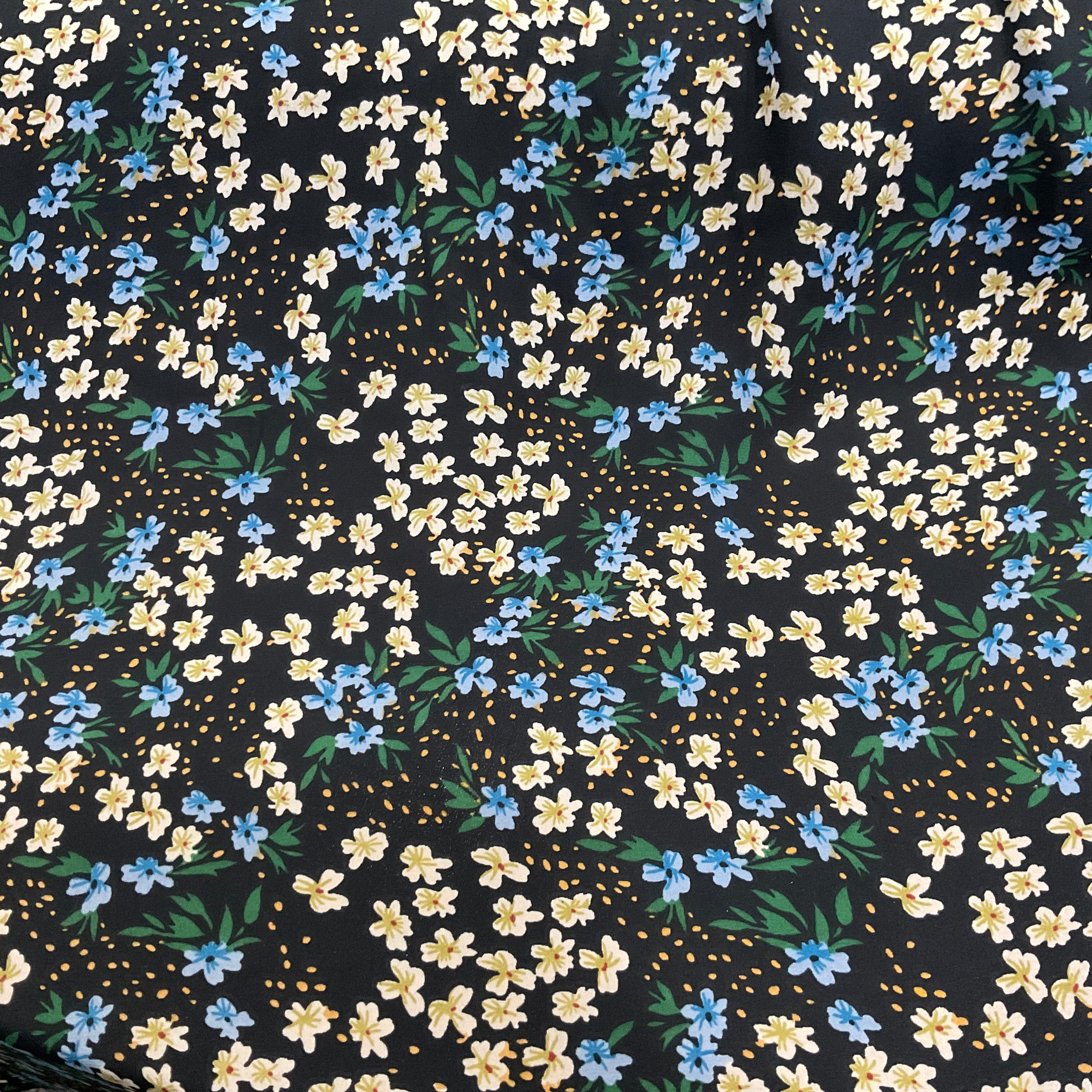 Black Ditsy Floral Georgette Dress Fabric 150cm Wide M2149